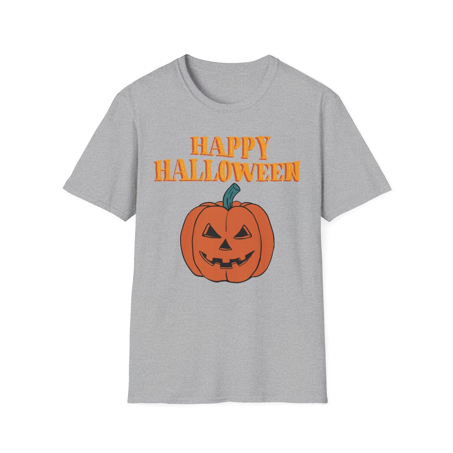 Happy Halloween Pumpkin Unisex T-Shirt, Halloween Apparel, Fall Outfit, Pumpkin Shirt, Spooky Season Tee, Gift for Halloween Lovers