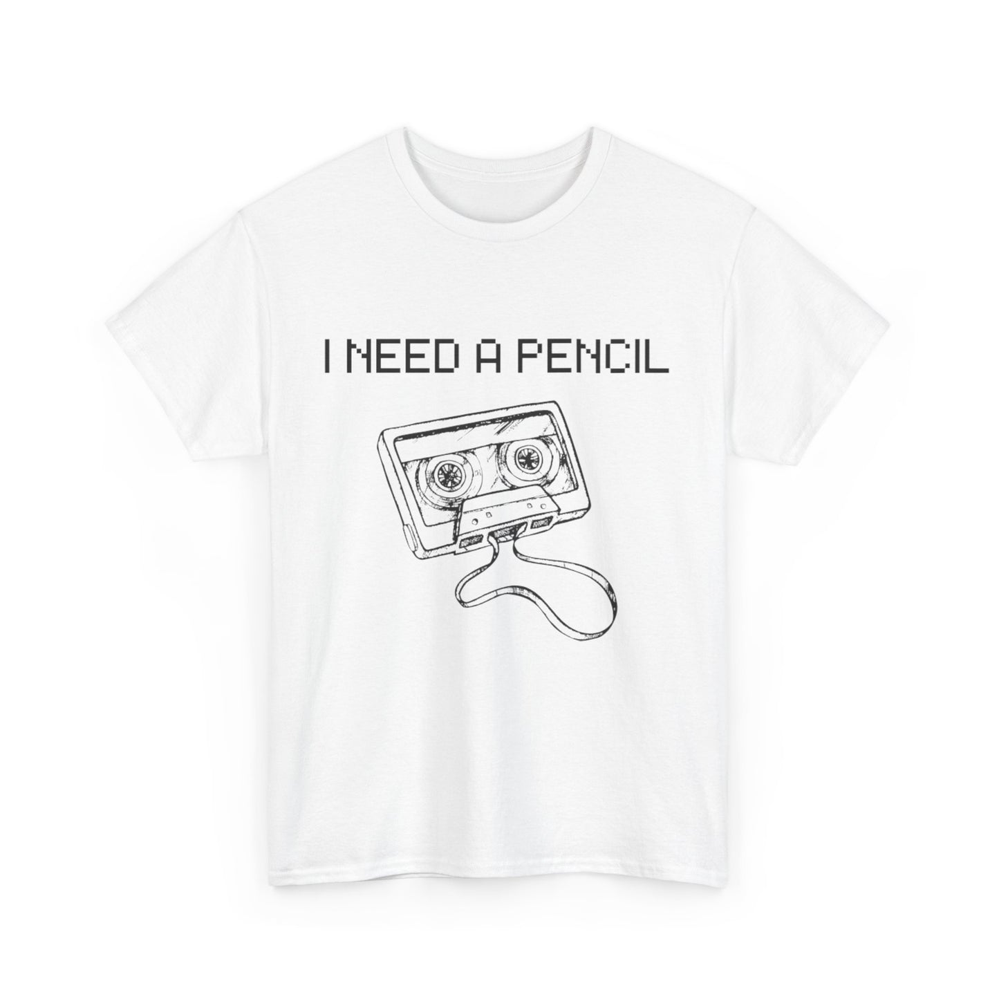 Vintage Vibe Unisex Heavy Cotton Tee, I Need A Pencil Graphic, Music Lovers Gift, 90s Nostalgia Shirt, Casual Daily Wear