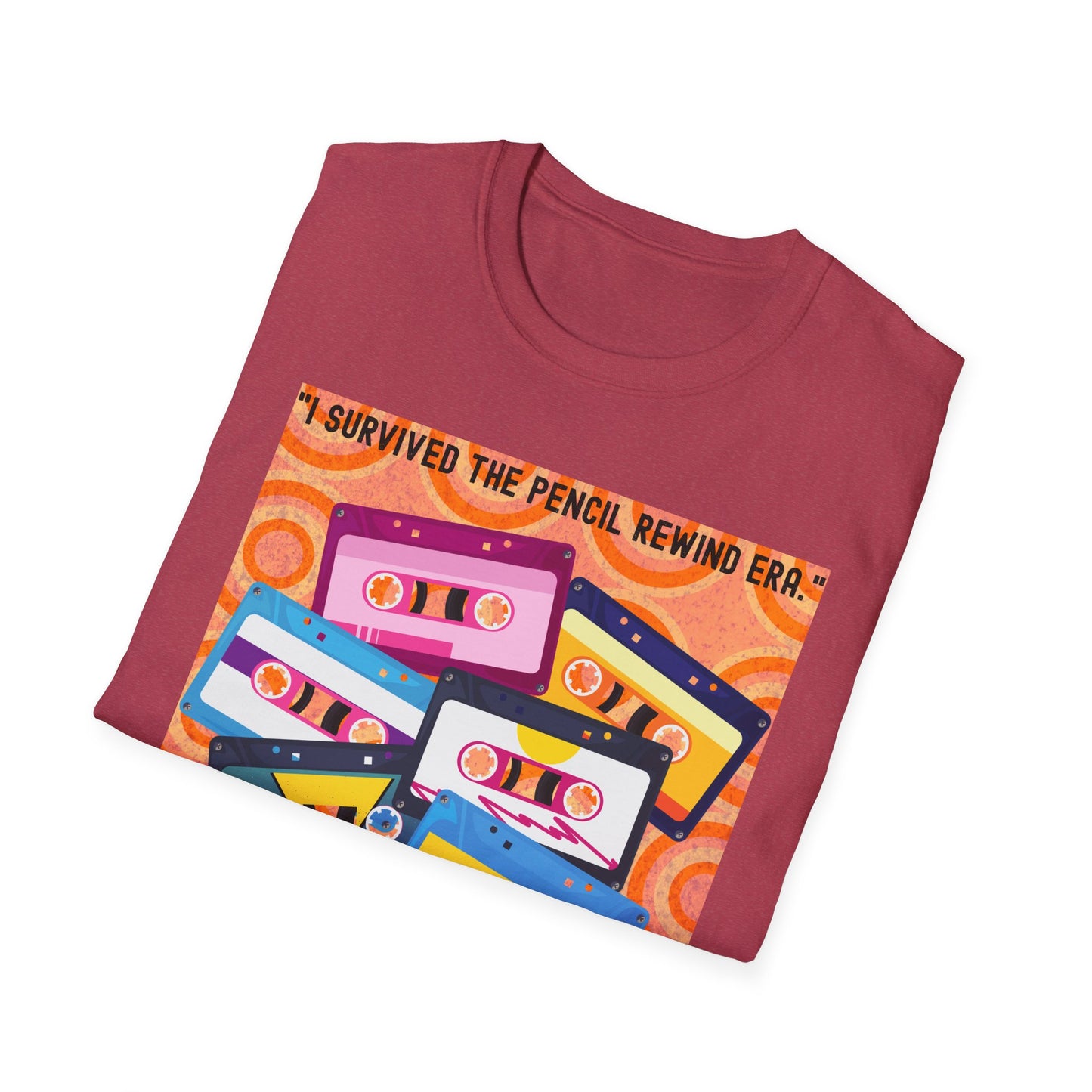 Vintage 90s T-Shirt, Retro Graphic Tee, I Survived the Pencil Rewind Era, Gift for Music Lovers, Nostalgic Apparel