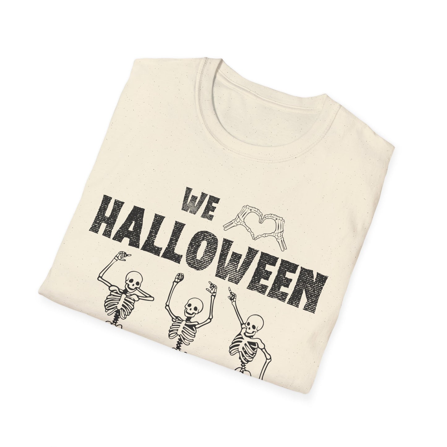 Halloween Skeleton Unisex T-Shirt, Softstyle Tee, Seasonal Shirt, Spooky Apparel, Halloween Gift Idea, All Ages Celebration Wear