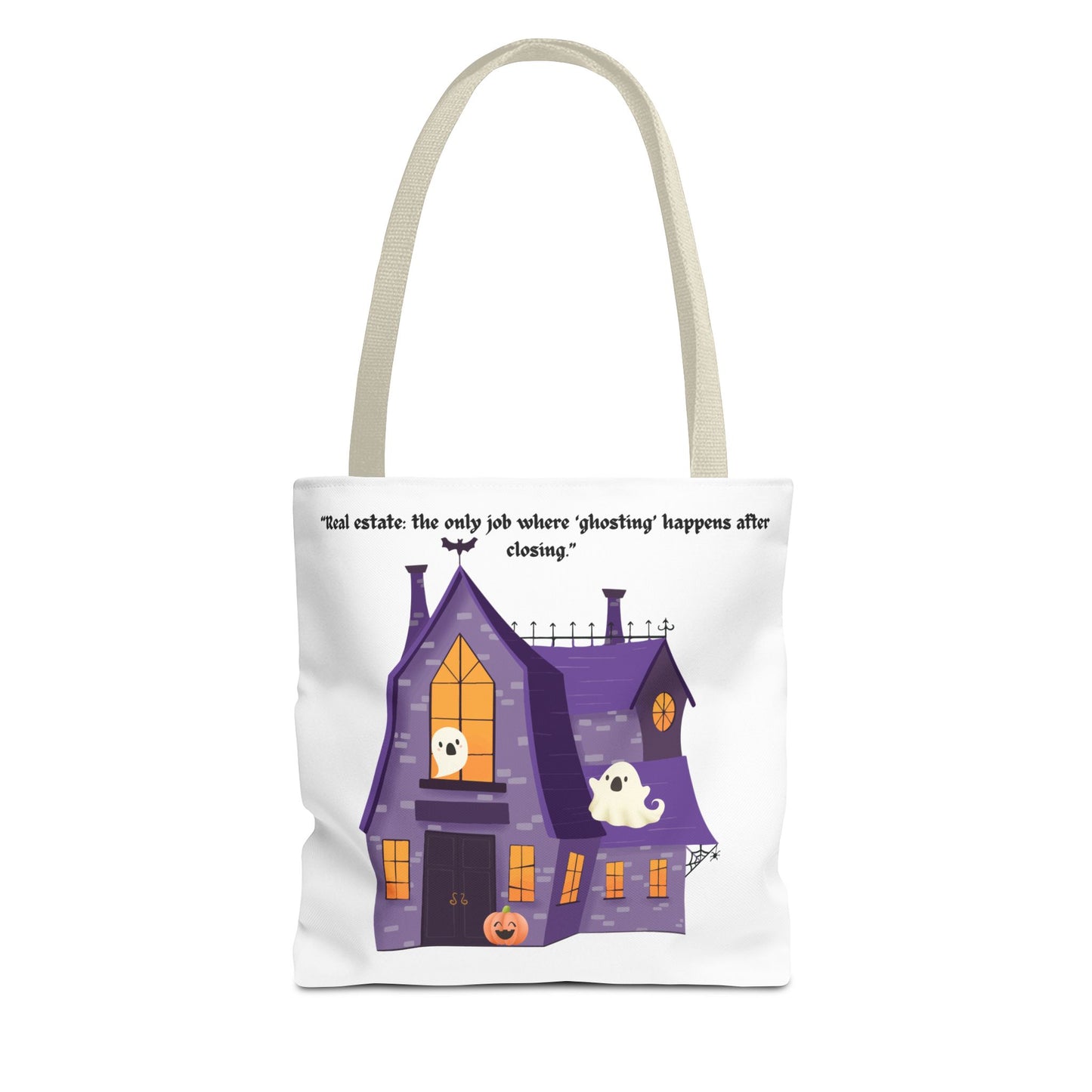 REAL ESTATE Halloween Tote Bag, Ghostly Real Estate Humor, Fun & Spooky Gift for Realtors, Trick or Treat, Fall Celebration Accessories