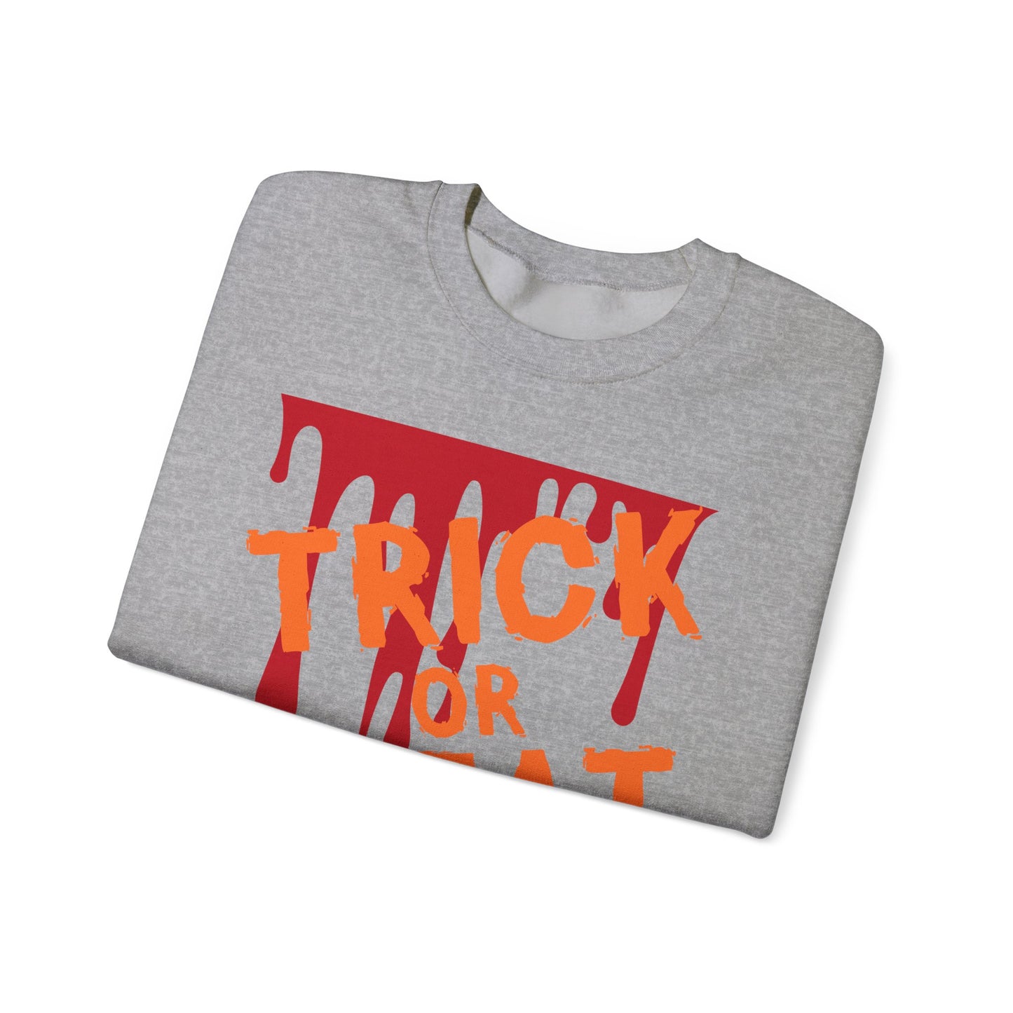 Halloween-Inspired Crewneck Sweatshirt | Cozy Unisex Sweater, Trick or Treat Design, Fall Fashion, Spooky Season Apparel