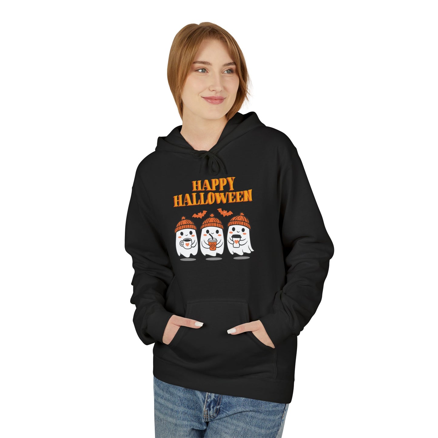 Halloween Ghosts Unisex Hoodie, Cozy Fall Apparel, Spooky Season Sweatshirt, Happy Halloween Gift, Cute Halloween Clothing