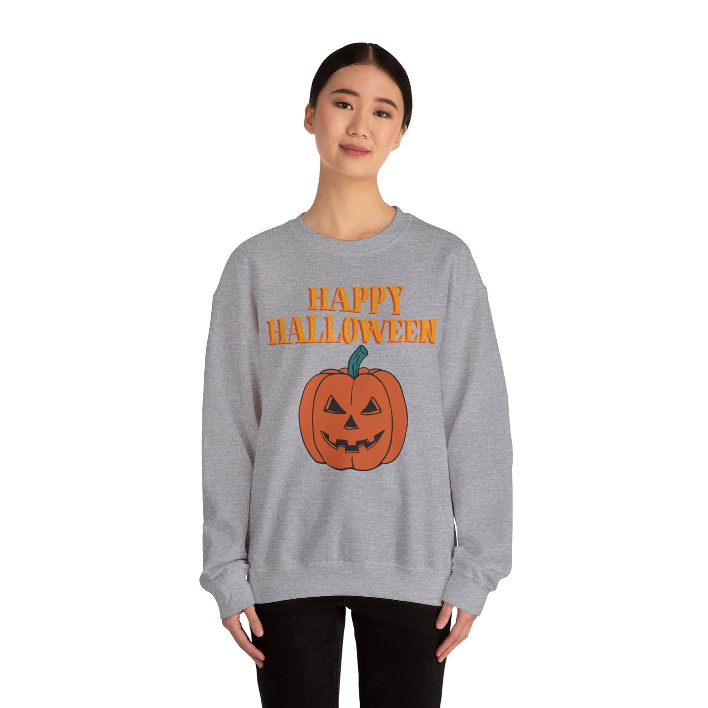 Halloween Pumpkin Sweatshirt, Cozy Fall Sweater, Unisex Crewneck, Spooky Season Apparel, Halloween Gift, Casual October Fashion