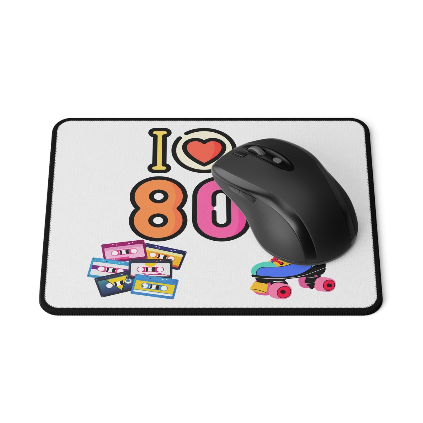 I 80's Roller Skate & Cassettes Mouse Pad | Retro 80s Gaming Mousepad