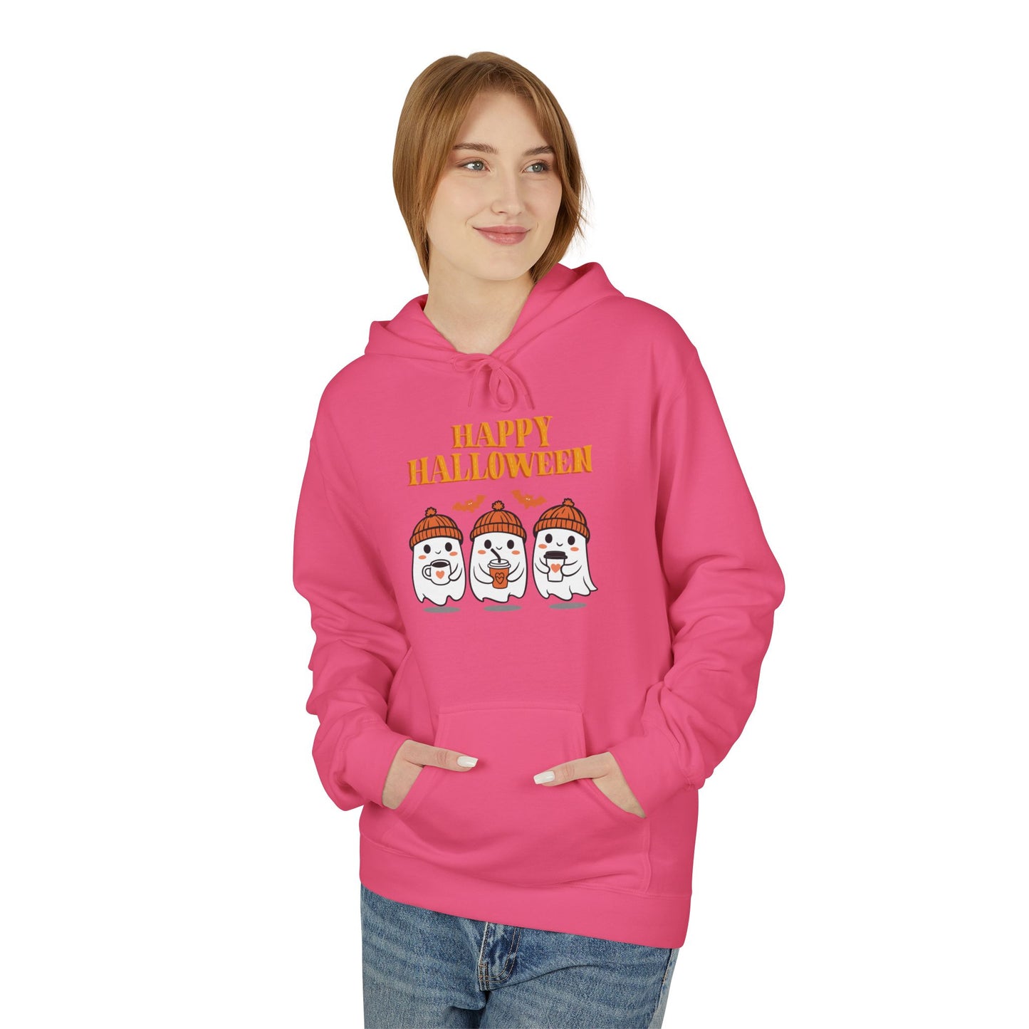 Halloween Ghosts Unisex Hoodie, Cozy Fall Apparel, Spooky Season Sweatshirt, Happy Halloween Gift, Cute Halloween Clothing