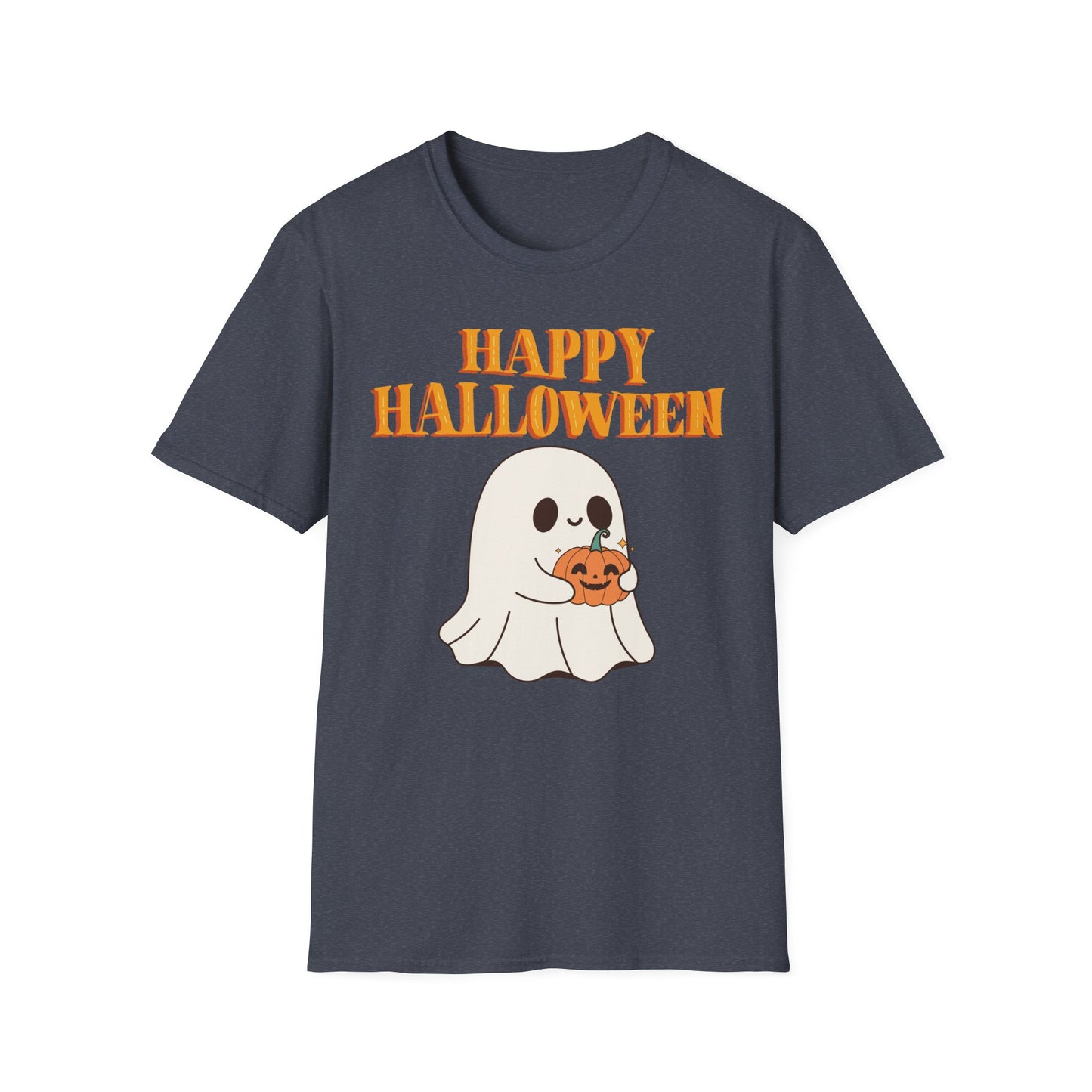 Happy Halloween Ghost T-Shirt, Cute Halloween Tee, Unisex Graphic T-Shirt, Fall Apparel, Spooky Season Shirt, Trick or Treat Top