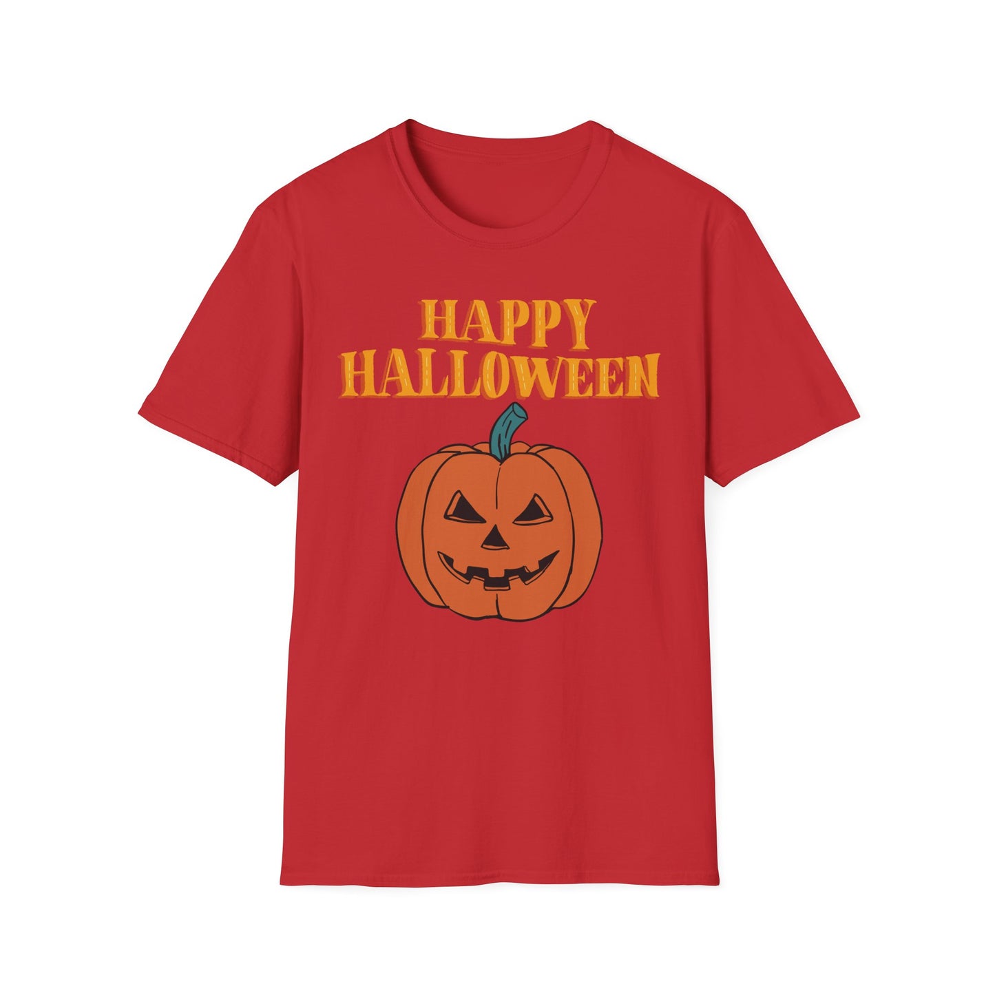 Happy Halloween Pumpkin Unisex T-Shirt, Halloween Apparel, Fall Outfit, Pumpkin Shirt, Spooky Season Tee, Gift for Halloween Lovers