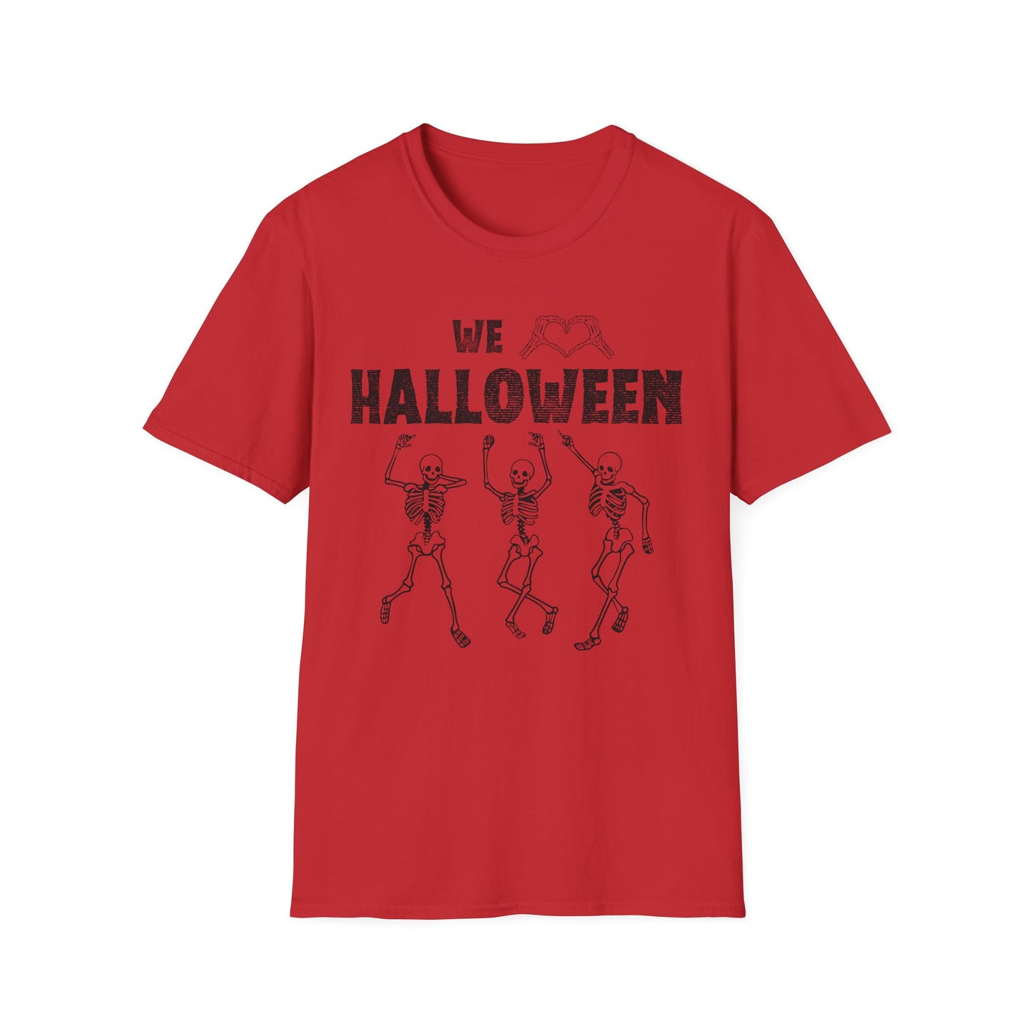 Halloween Skeleton Unisex T-Shirt, Softstyle Tee, Seasonal Shirt, Spooky Apparel, Halloween Gift Idea, All Ages Celebration Wear