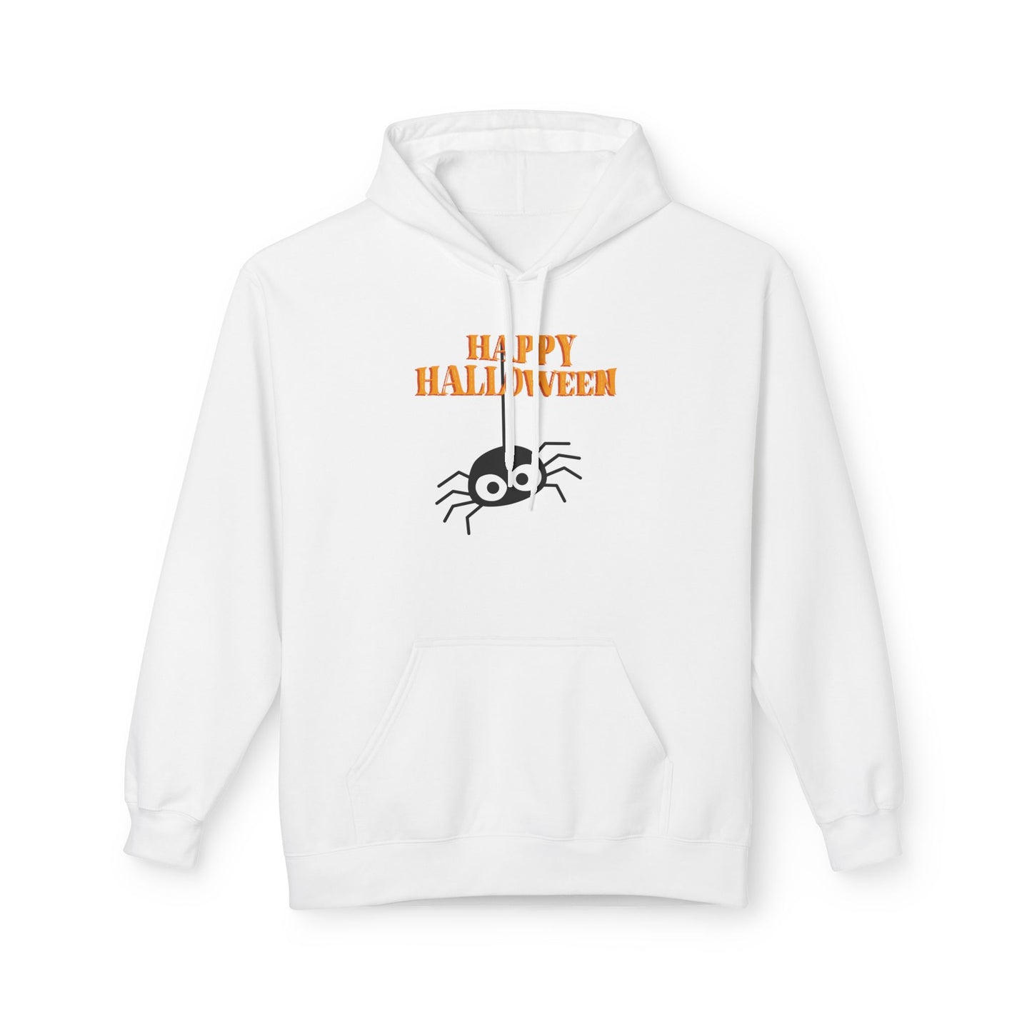 Happy Halloween Spider Hoodie, Unisex Fleece Hoodie, Cozy Fall Fashion, Halloween Costume, Spooky Season Apparel, Trick or Treat Sweater