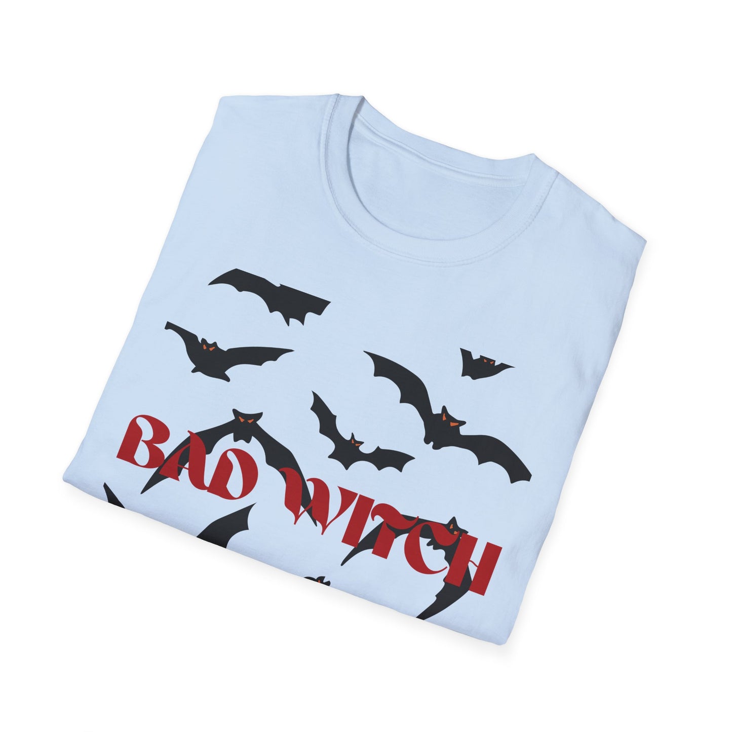 Bad Witch Halloween Unisex T-Shirt, Spooky Shirt, Halloween Costume, Witchy Tee, Bat Graphic Top, Fall Outfit