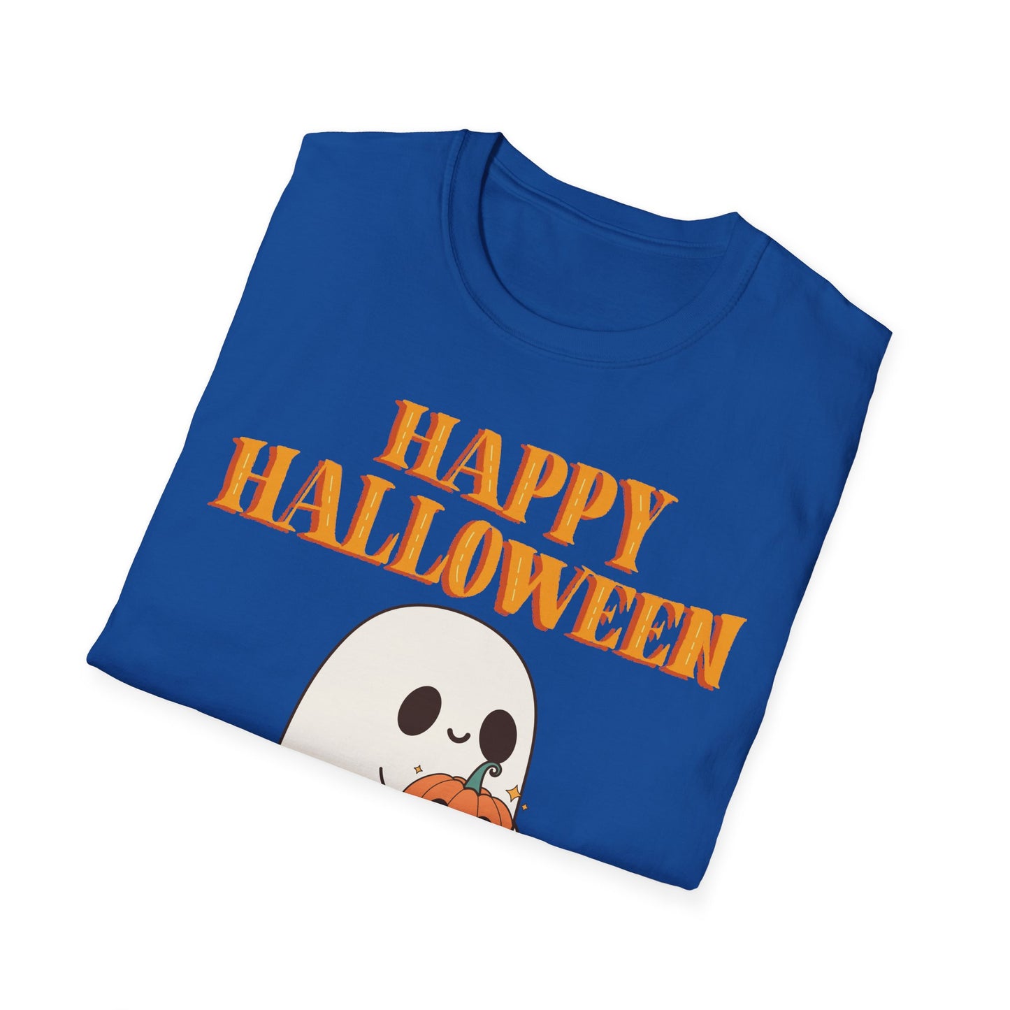 Happy Halloween Ghost T-Shirt, Cute Halloween Tee, Unisex Graphic T-Shirt, Fall Apparel, Spooky Season Shirt, Trick or Treat Top
