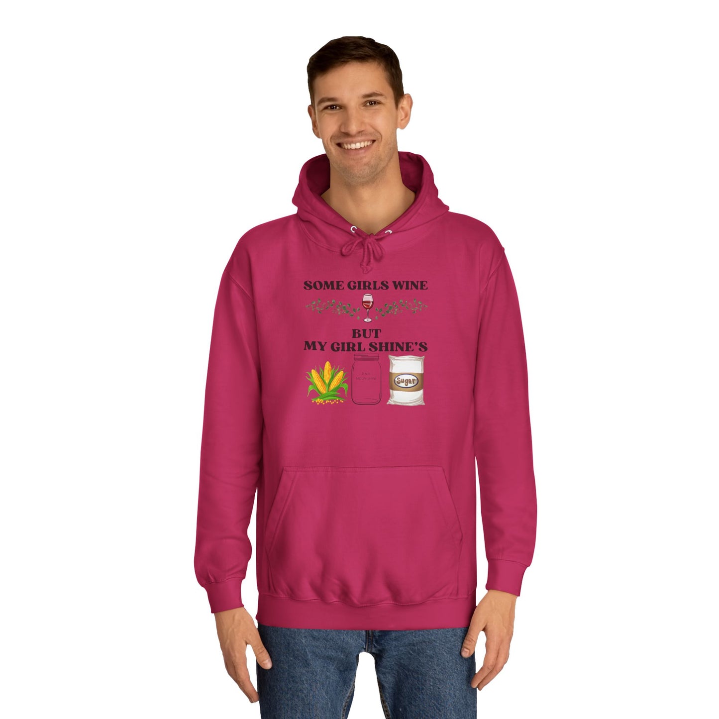 Funny Unisex College Hoodie - Perfect for Wine Lovers, Gift for Friends, Casual Wear, Cozy, Holiday Apparel
