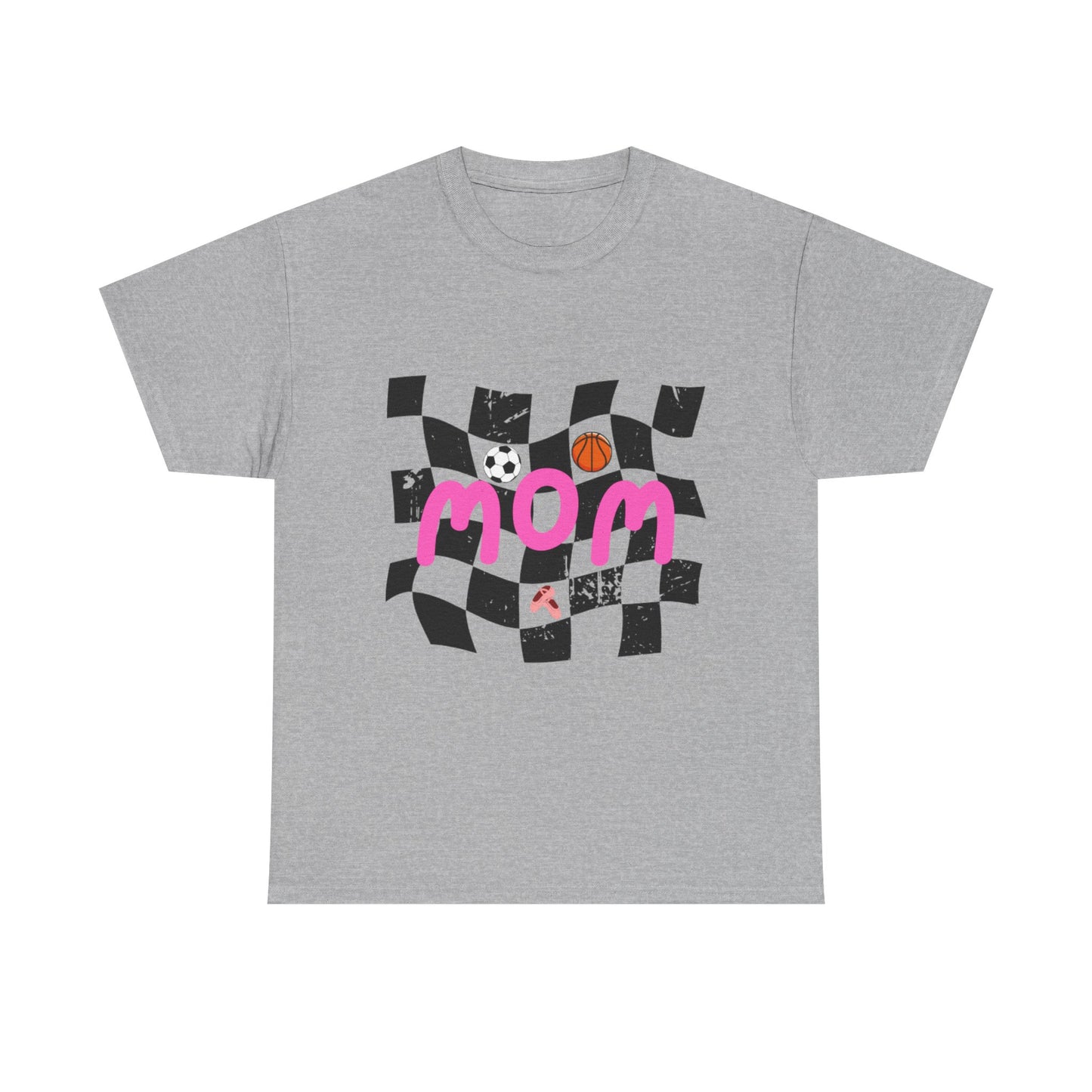 Sporty Mom Unisex Heavy Cotton Tee, Perfect Gift for Moms, Birthday Gift, Mother's Day, Family Events, Sports Enthusiasts