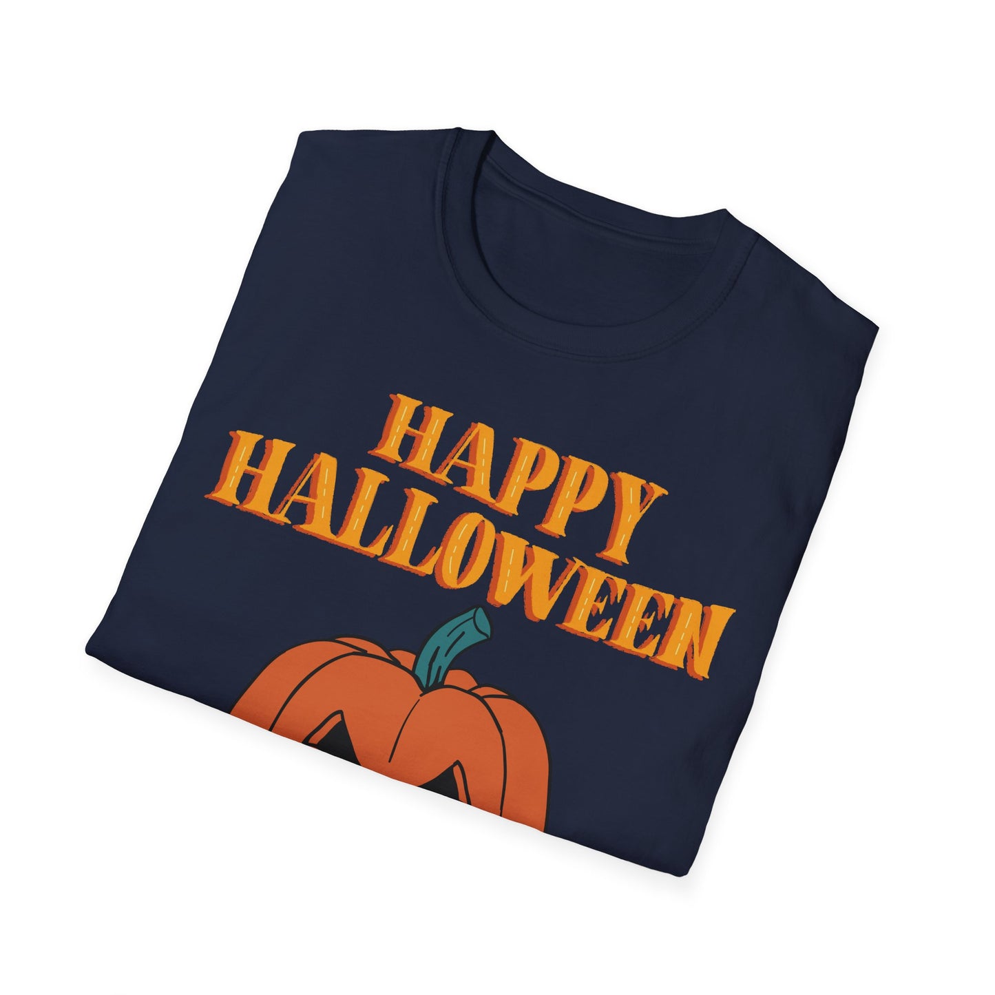 Happy Halloween Pumpkin Unisex T-Shirt, Halloween Apparel, Fall Outfit, Pumpkin Shirt, Spooky Season Tee, Gift for Halloween Lovers