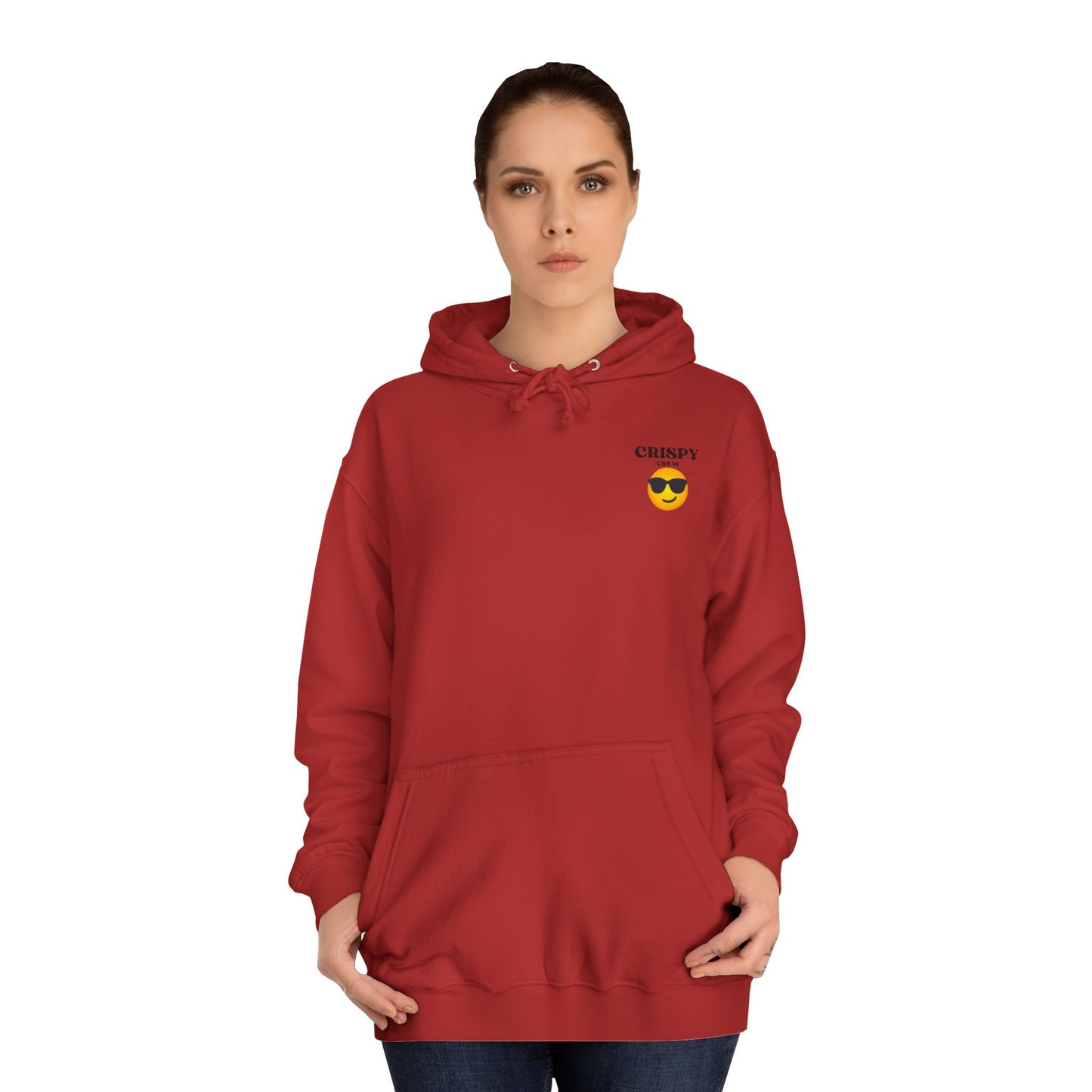 Crispy Emoji Unisex College Hoodie, Cool College Apparel, Casual Wear, Gift for Students, Trendy Fashion Piece, Classy Loungewear