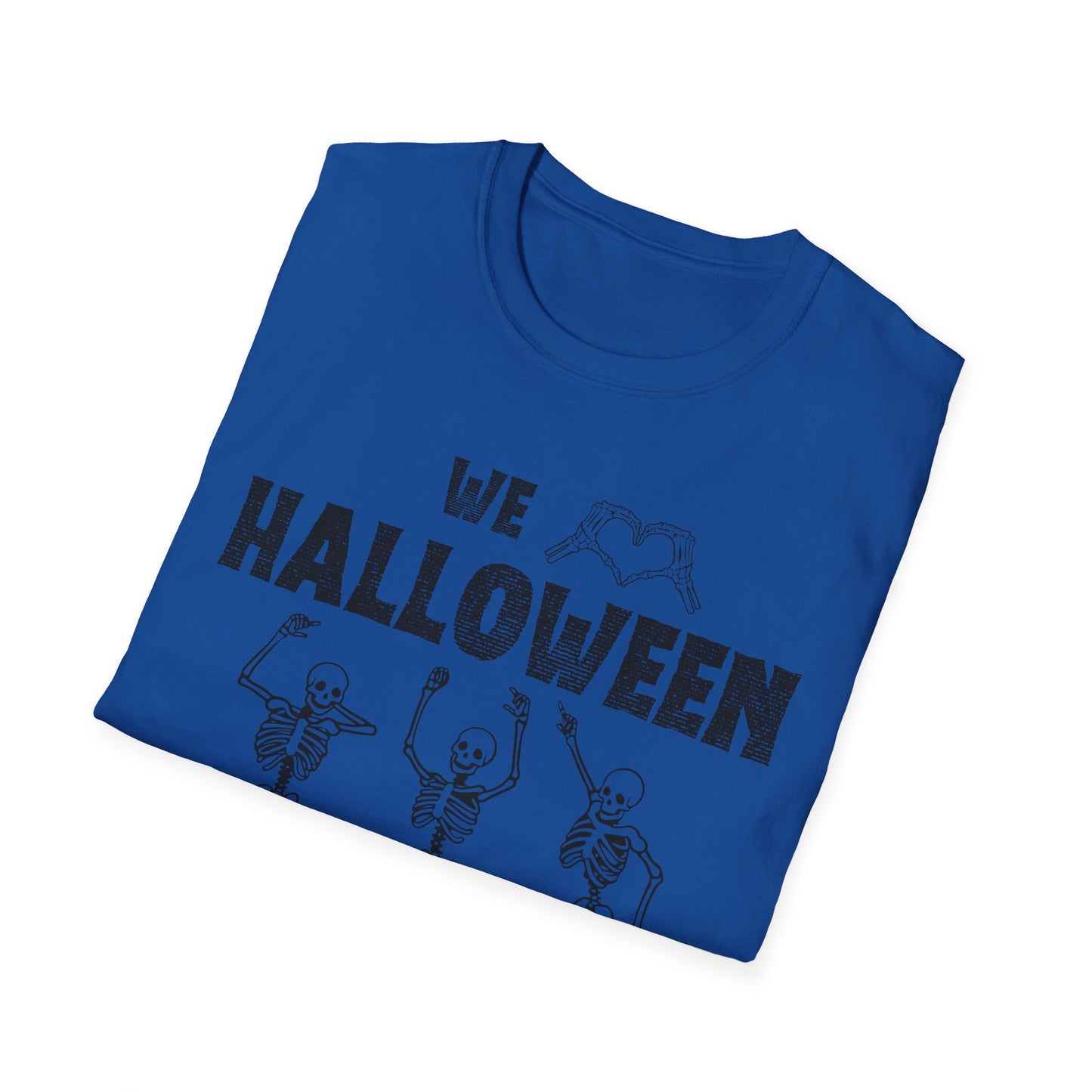 Halloween Skeleton Unisex T-Shirt, Softstyle Tee, Seasonal Shirt, Spooky Apparel, Halloween Gift Idea, All Ages Celebration Wear