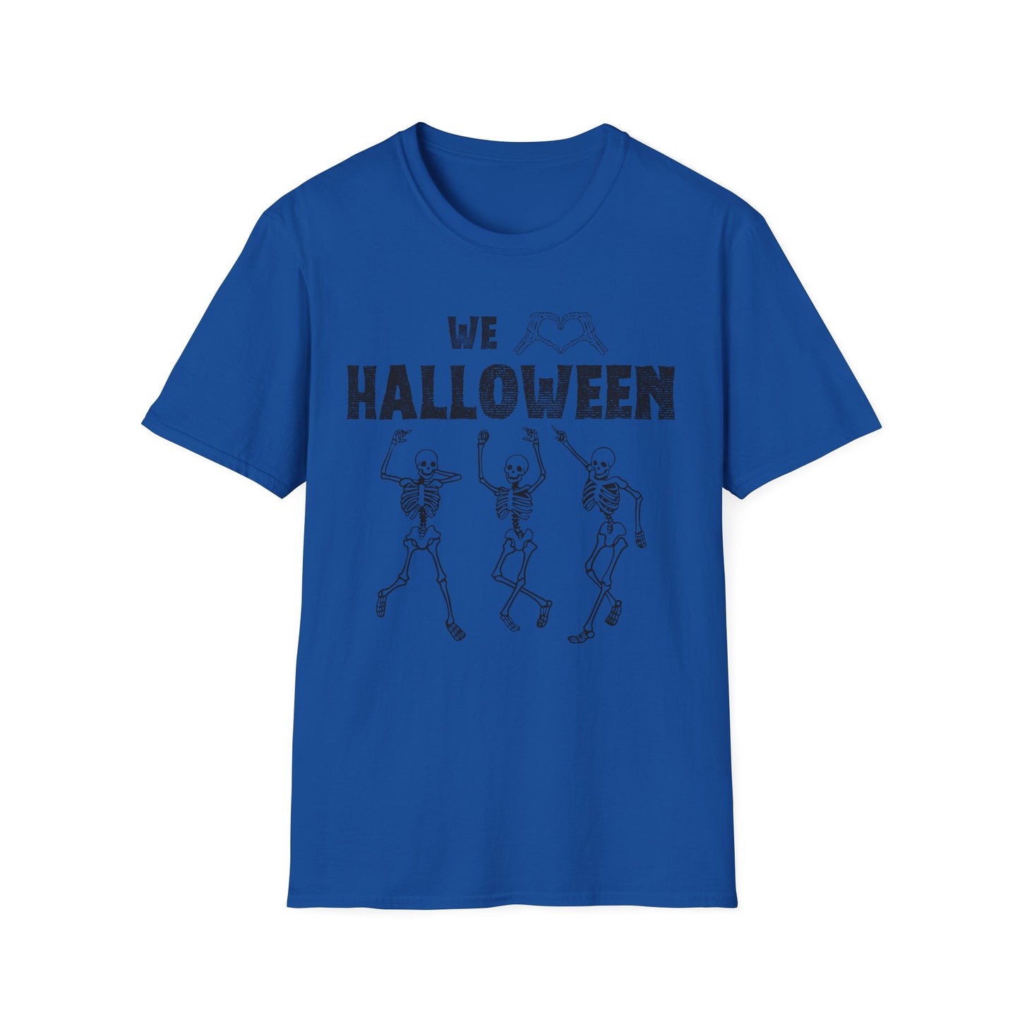 Halloween Skeleton Unisex T-Shirt, Softstyle Tee, Seasonal Shirt, Spooky Apparel, Halloween Gift Idea, All Ages Celebration Wear