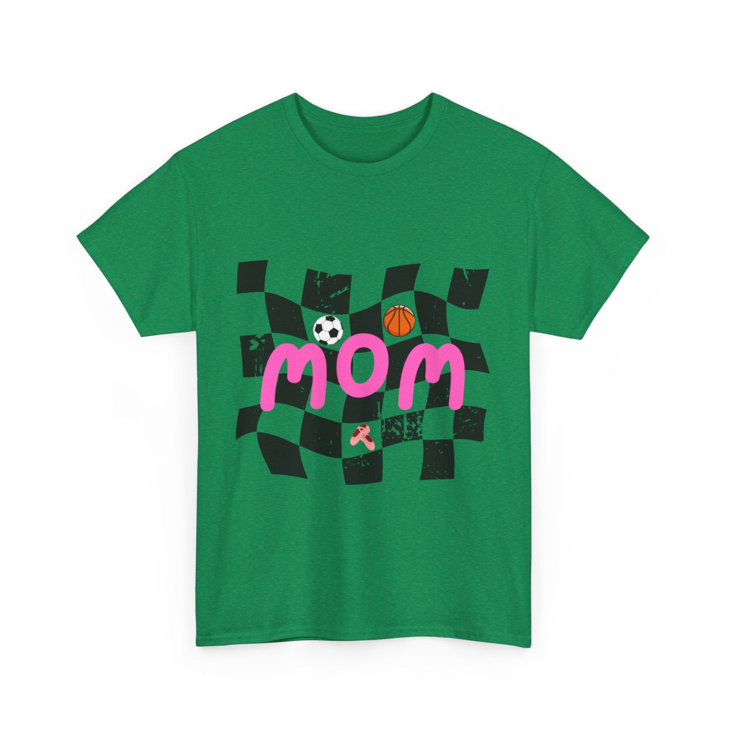 Sporty Mom Unisex Heavy Cotton Tee, Perfect Gift for Moms, Birthday Gift, Mother's Day, Family Events, Sports Enthusiasts