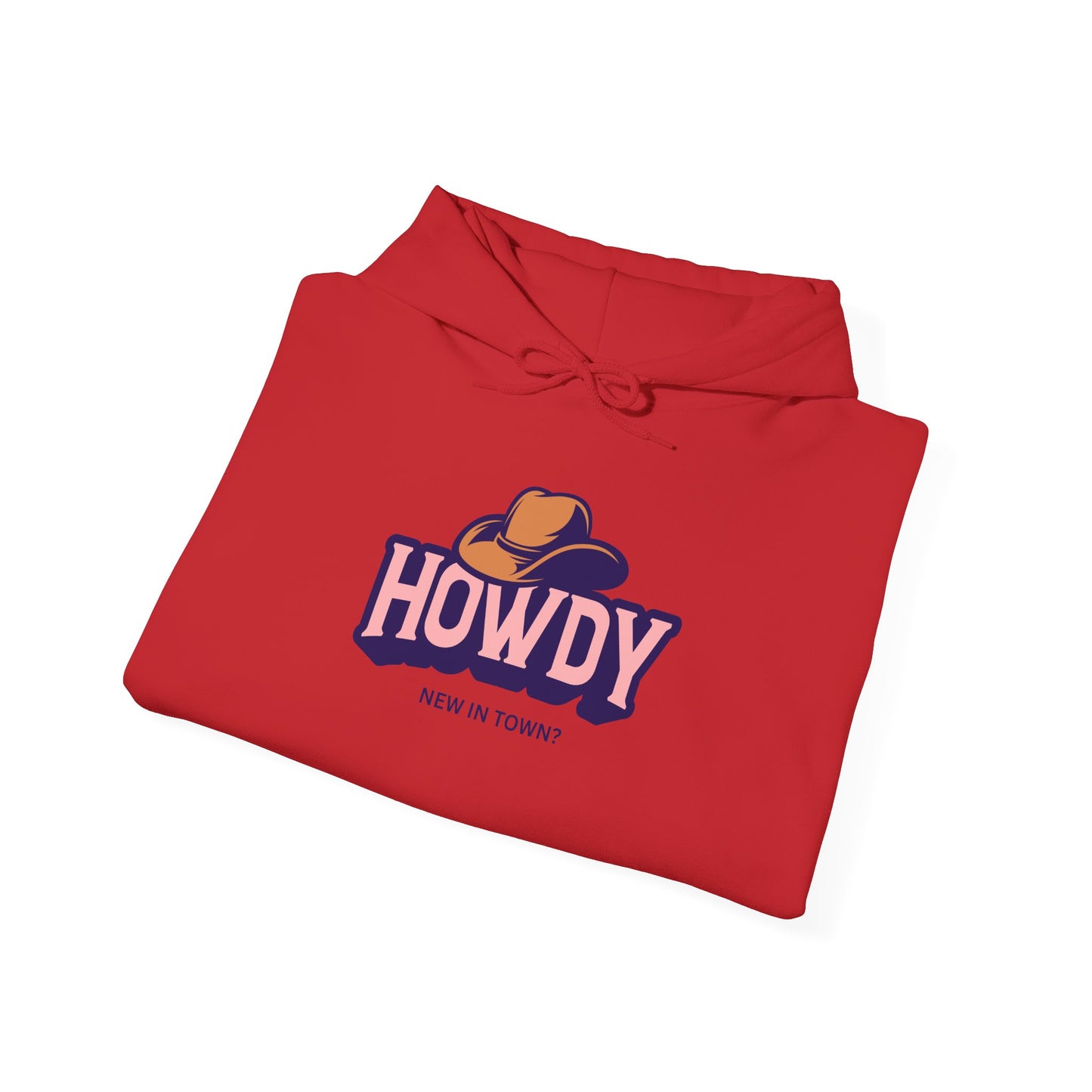Howdy Cowboy graphic Hoodie | Western hat illustration, retro script