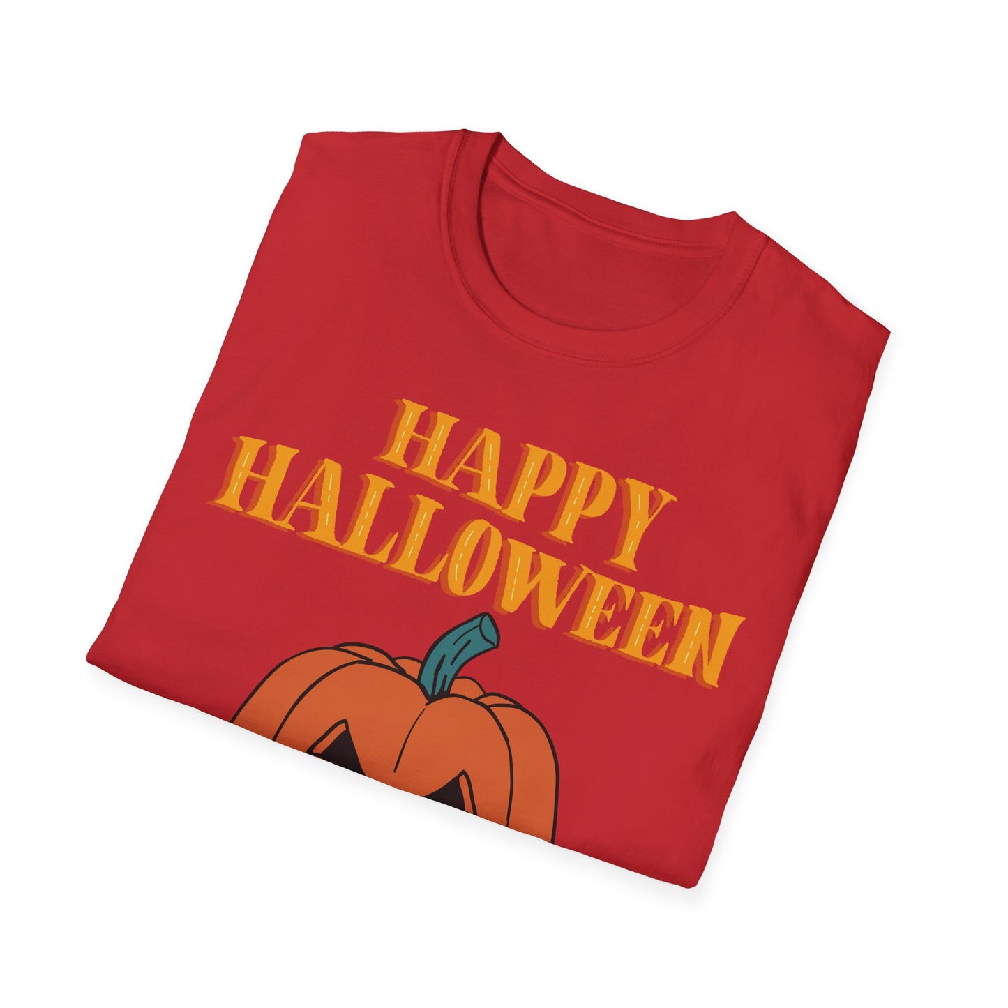 Happy Halloween Pumpkin Unisex T-Shirt, Halloween Apparel, Fall Outfit, Pumpkin Shirt, Spooky Season Tee, Gift for Halloween Lovers