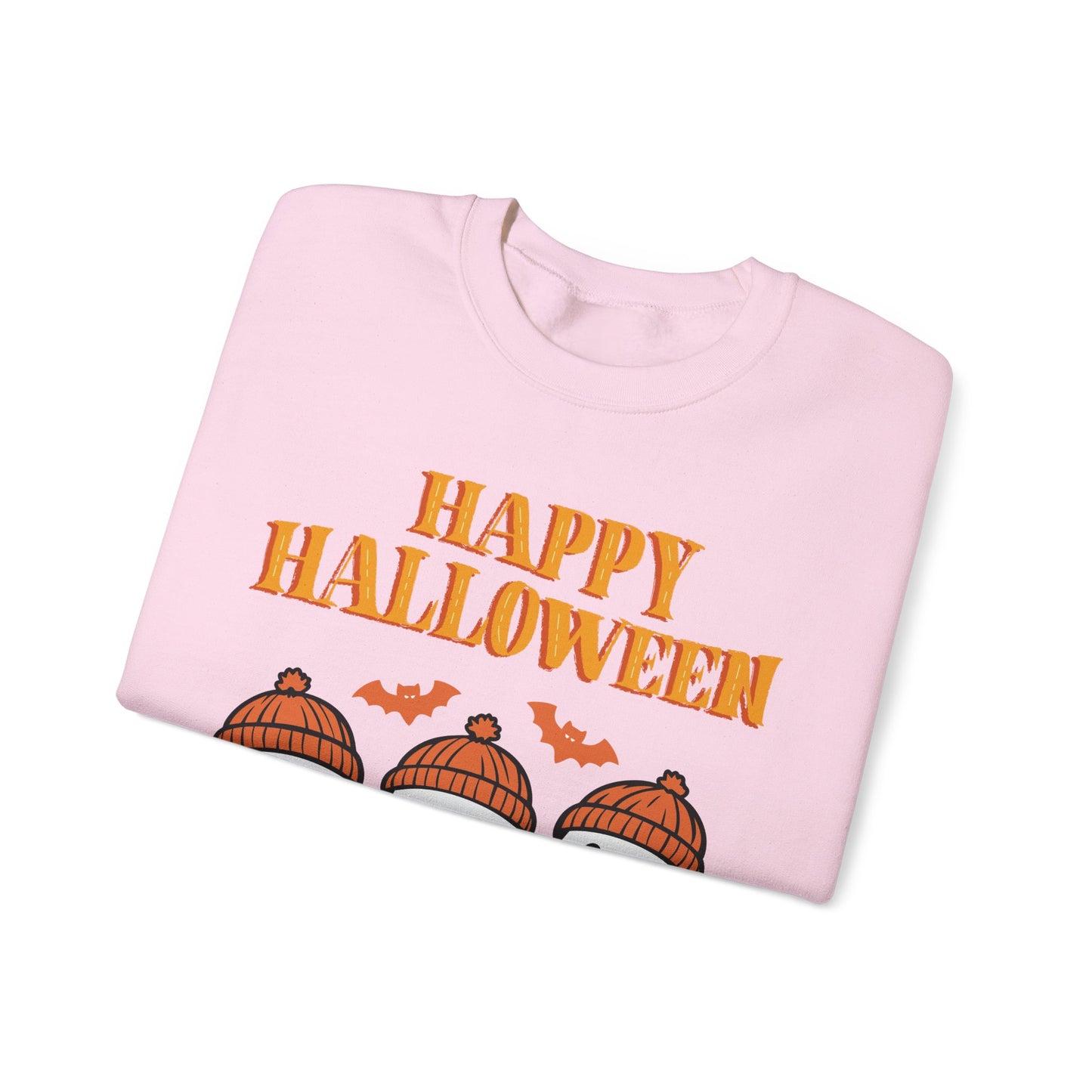 Happy Halloween Ghosts Crewneck Sweatshirt, Cozy Fall Apparel, Unisex Halloween Sweatshirt, Spooky Season Gift, Cute Pumpkin Design