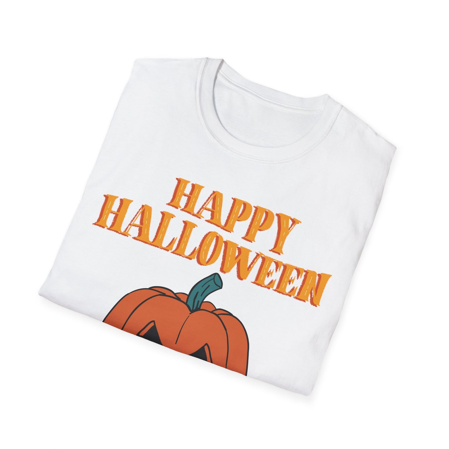 Happy Halloween Pumpkin Unisex T-Shirt, Halloween Apparel, Fall Outfit, Pumpkin Shirt, Spooky Season Tee, Gift for Halloween Lovers