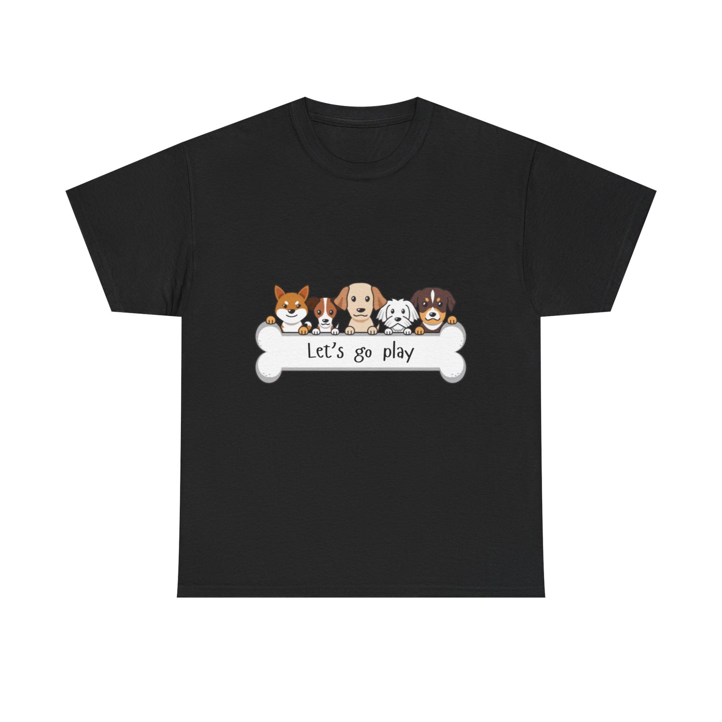 Let's Go Play Dog Lover Tee, Cute Pet T-Shirt, Animal Lover Gift, Unisex Cotton Shirt, Dog Mom Tee, Playful Pet Apparel