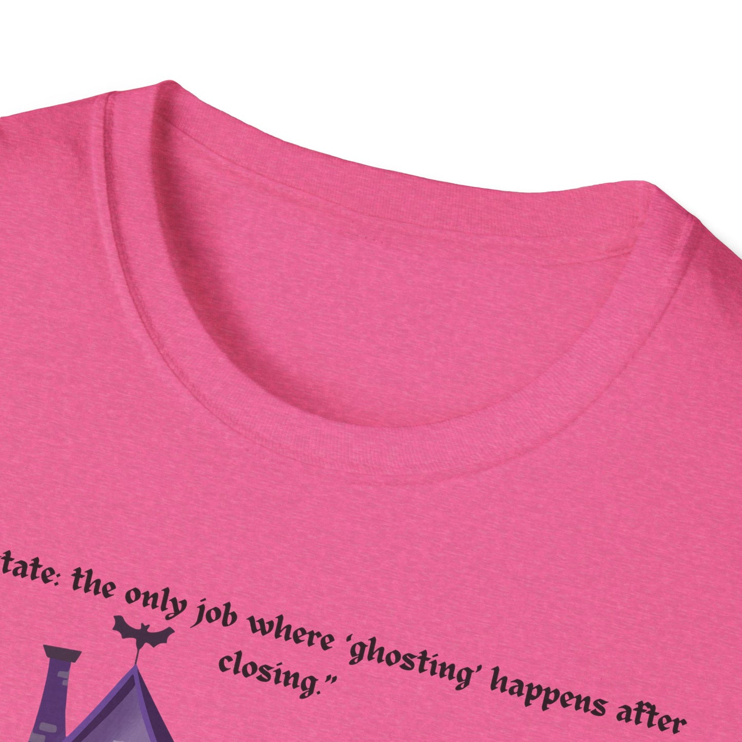 REAL ESTATE Halloween Haunted House T-Shirt, Unisex Softstyle Tee, Spooky Shirt, Fall Festivities, Trick or Treat Apparel