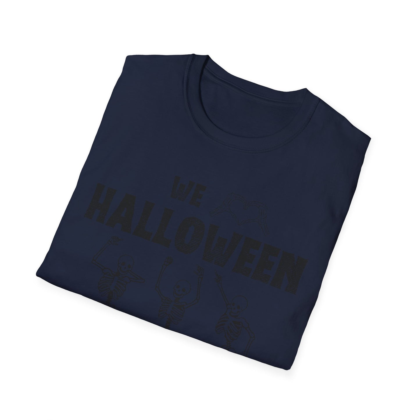Halloween Skeleton Unisex T-Shirt, Softstyle Tee, Seasonal Shirt, Spooky Apparel, Halloween Gift Idea, All Ages Celebration Wear