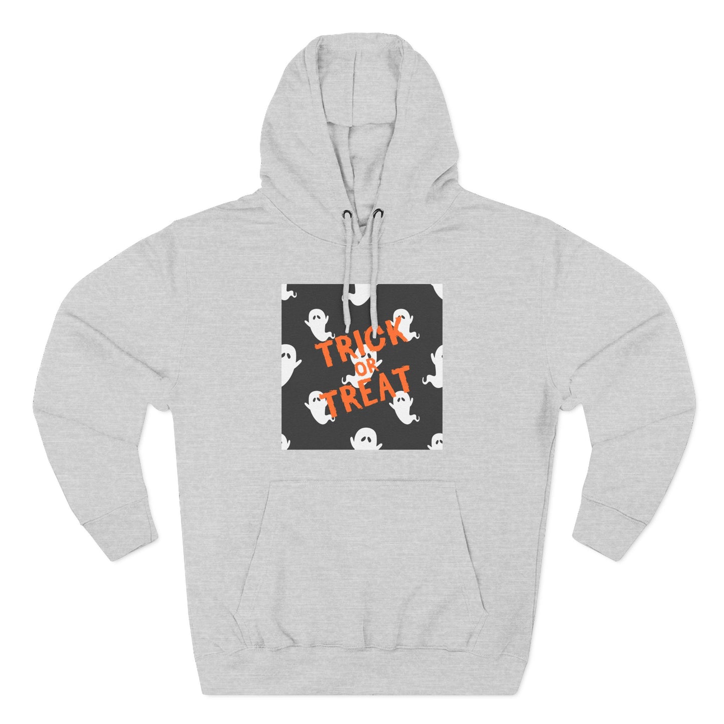 Halloween Ghost Fleece Hoodie, Trick or Treat Hoodie, Cozy Sweatshirt, Spooky Apparel, Fall Fashion, Halloween Costume