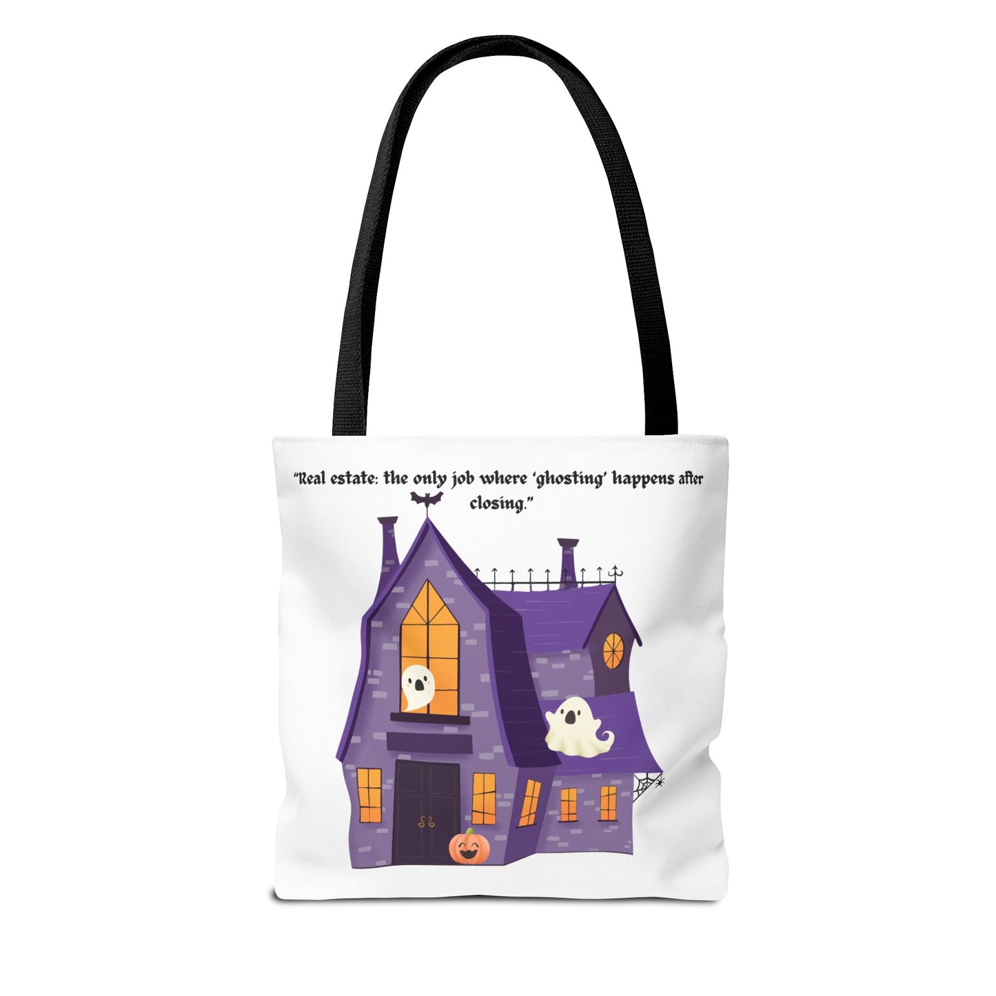 REAL ESTATE Halloween Tote Bag, Ghostly Real Estate Humor, Fun & Spooky Gift for Realtors, Trick or Treat, Fall Celebration Accessories