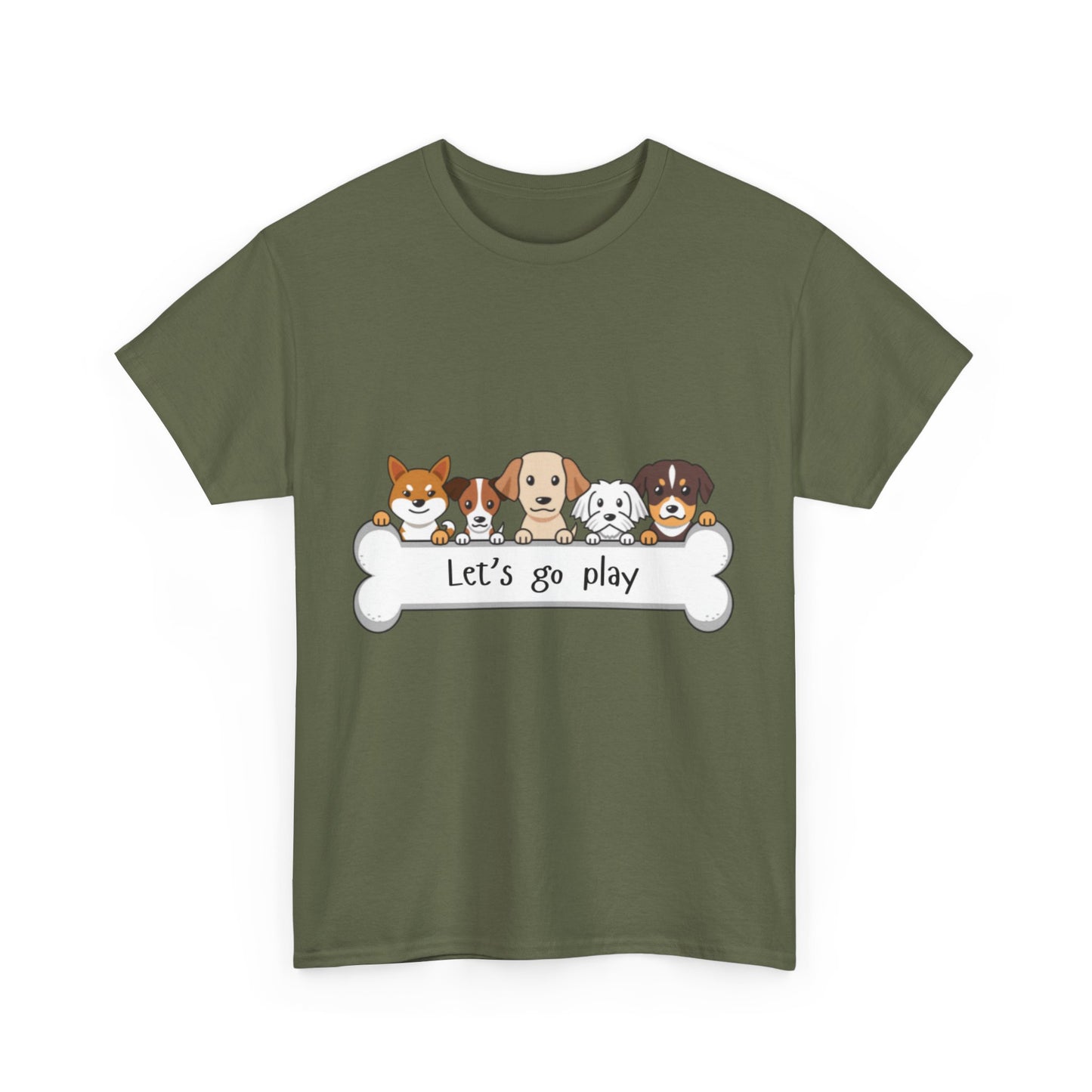 Let's Go Play Dog Lover Tee, Cute Pet T-Shirt, Animal Lover Gift, Unisex Cotton Shirt, Dog Mom Tee, Playful Pet Apparel