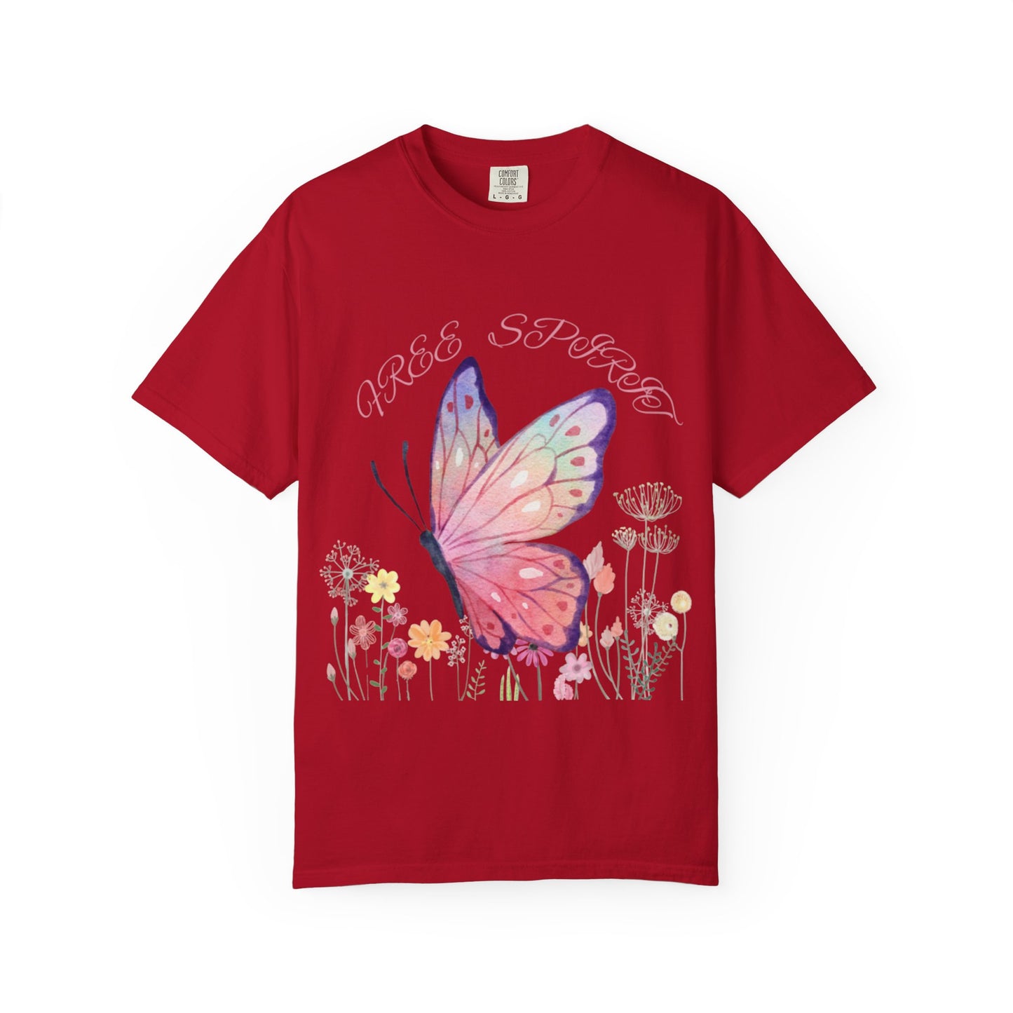 Butterfly Meadow T-Shirt, Colorful Graphic Tee for Nature Lovers, Spring Fashion, Gift for Her, Eco-Friendly Apparel