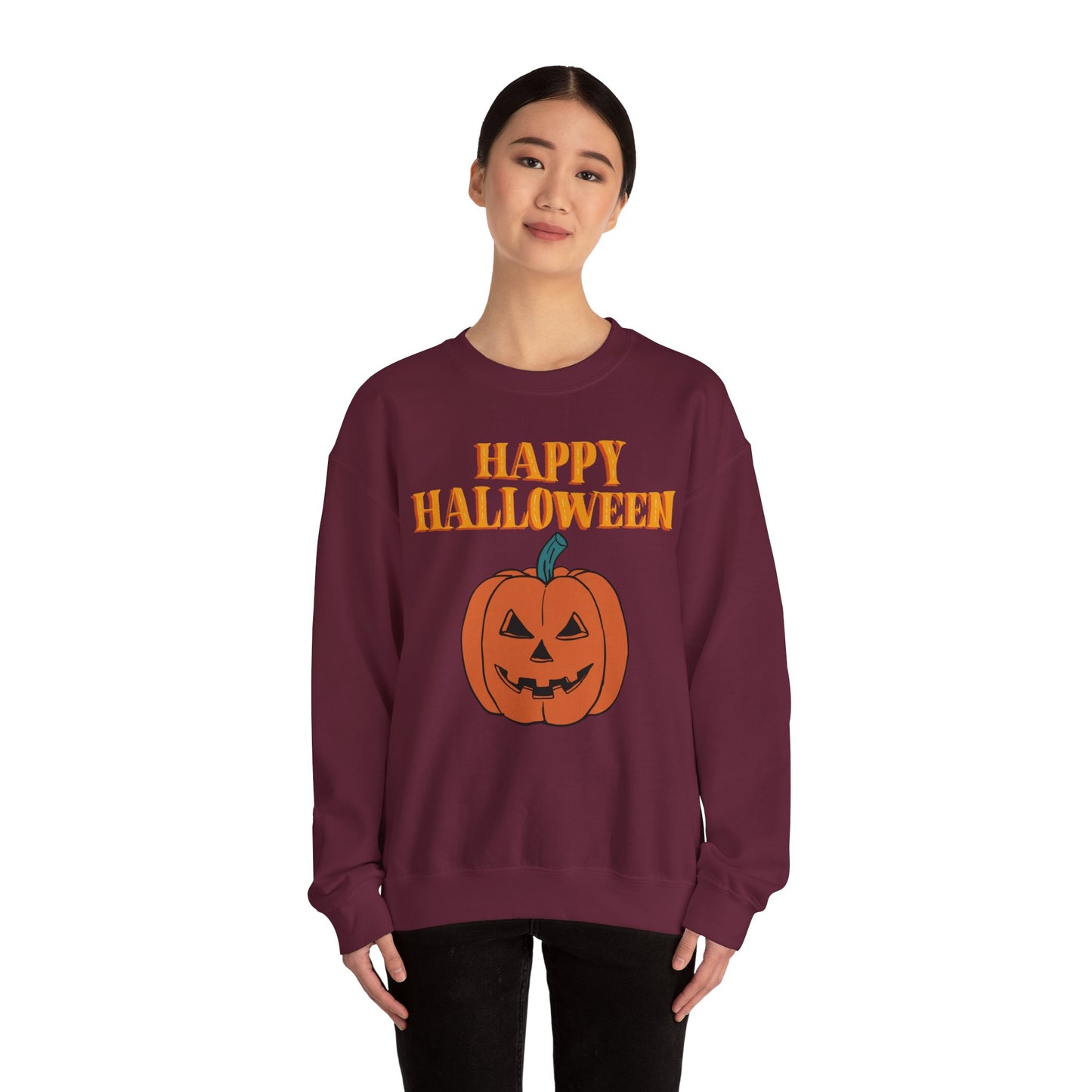 Halloween Pumpkin Sweatshirt, Cozy Fall Sweater, Unisex Crewneck, Spooky Season Apparel, Halloween Gift, Casual October Fashion