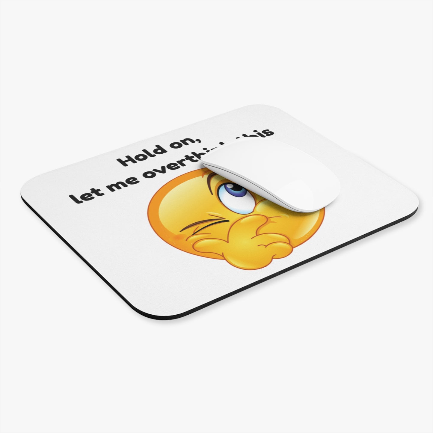 Overthink This Mouse Pad, Funny Desk Accessory, Gift for Students, Office Decor, Motivational Gift, Emoji Design