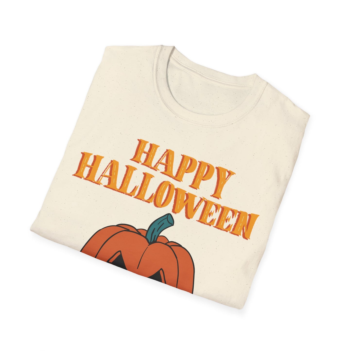 Happy Halloween Pumpkin Unisex T-Shirt, Halloween Apparel, Fall Outfit, Pumpkin Shirt, Spooky Season Tee, Gift for Halloween Lovers