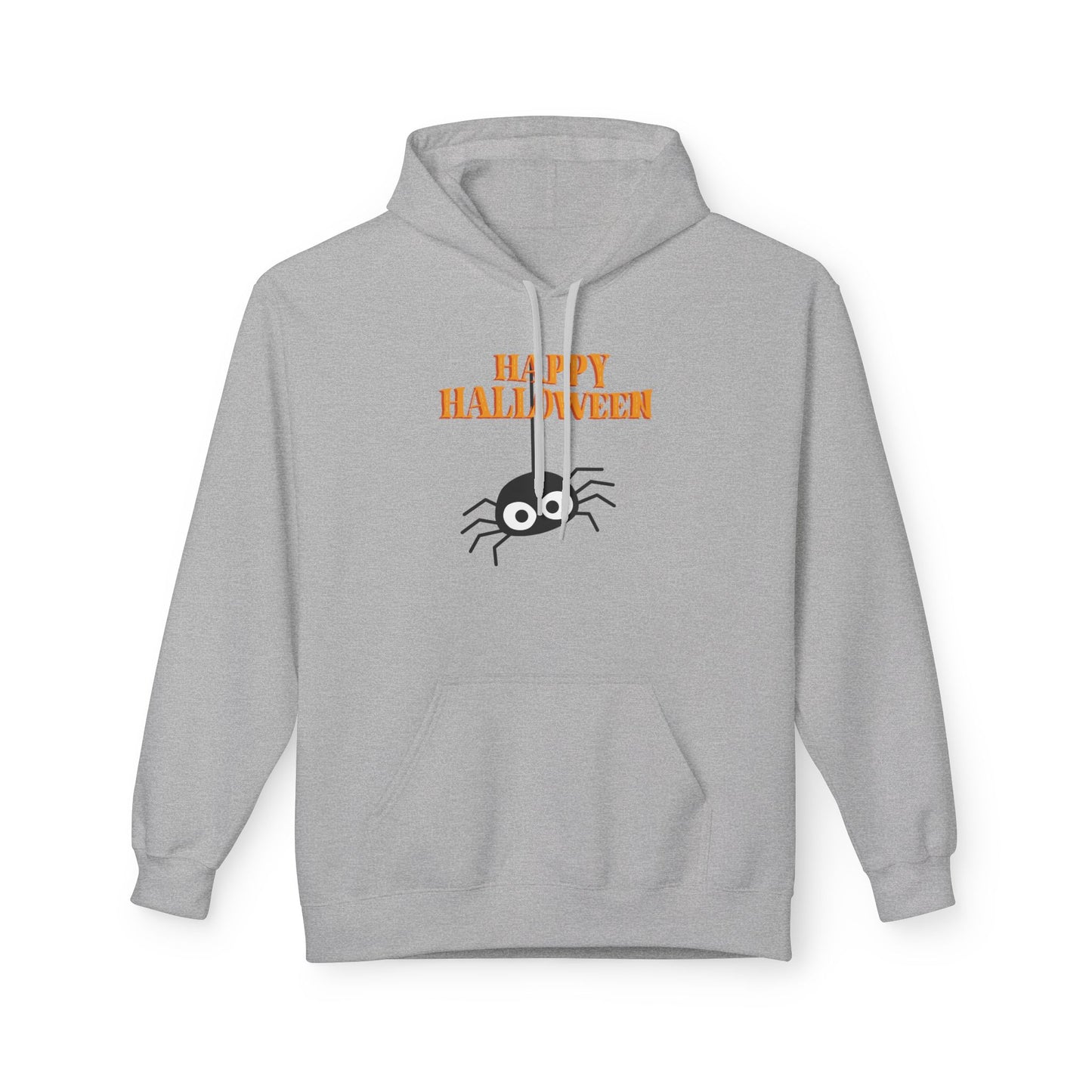 Happy Halloween Spider Hoodie, Unisex Fleece Hoodie, Cozy Fall Fashion, Halloween Costume, Spooky Season Apparel, Trick or Treat Sweater