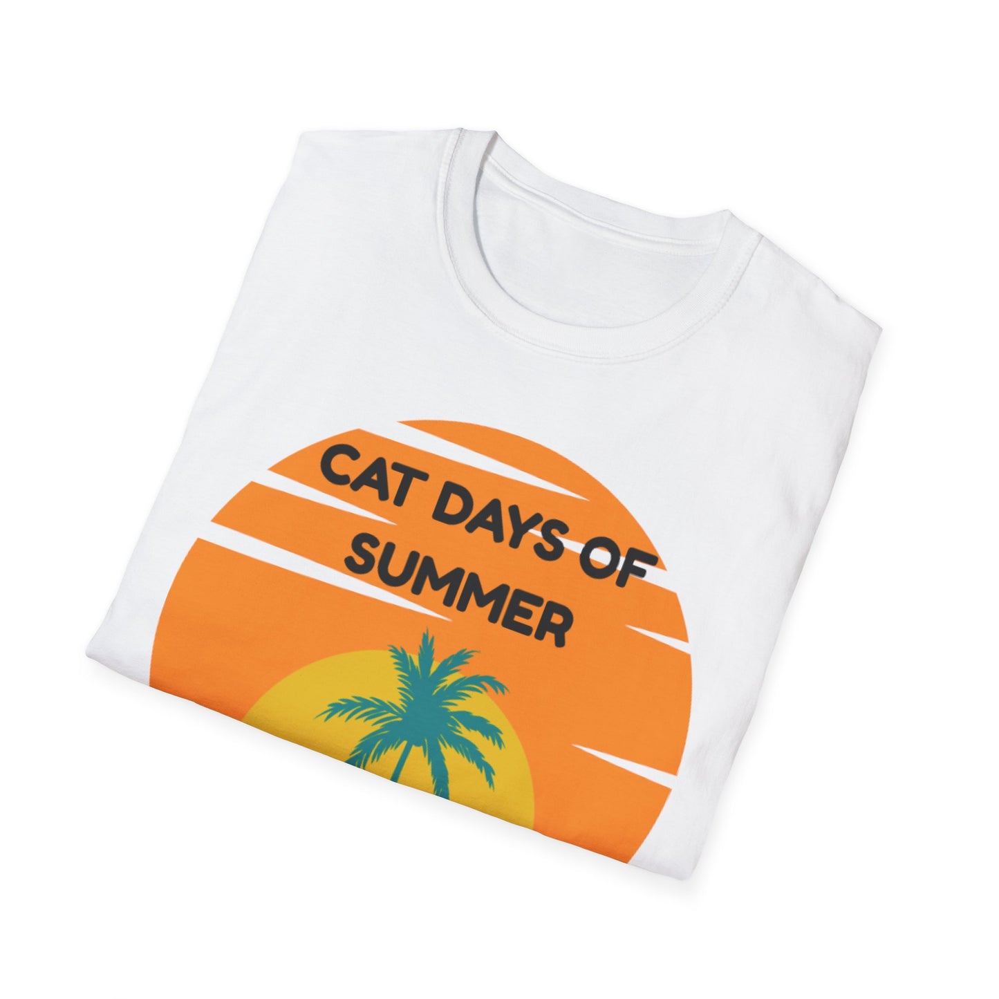 Cat Days of Summer Unisex Softstyle T-Shirt, Cute Cat Shirt, Summer Tee, Vacation Top, Animal Lover Gift, Fun Relaxed Fit