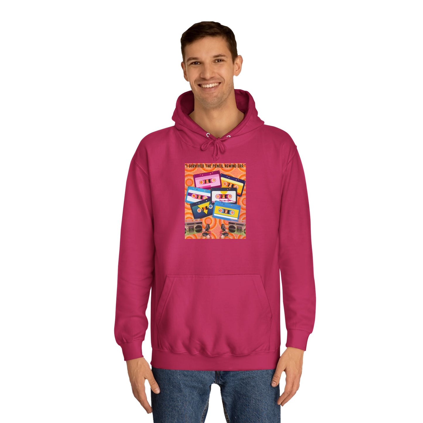 Colorful Retro College Hoodie, Unisex College Sweatshirt, Graphic Hoodie for Students, Cozy Casual Wear, Gift for College Students