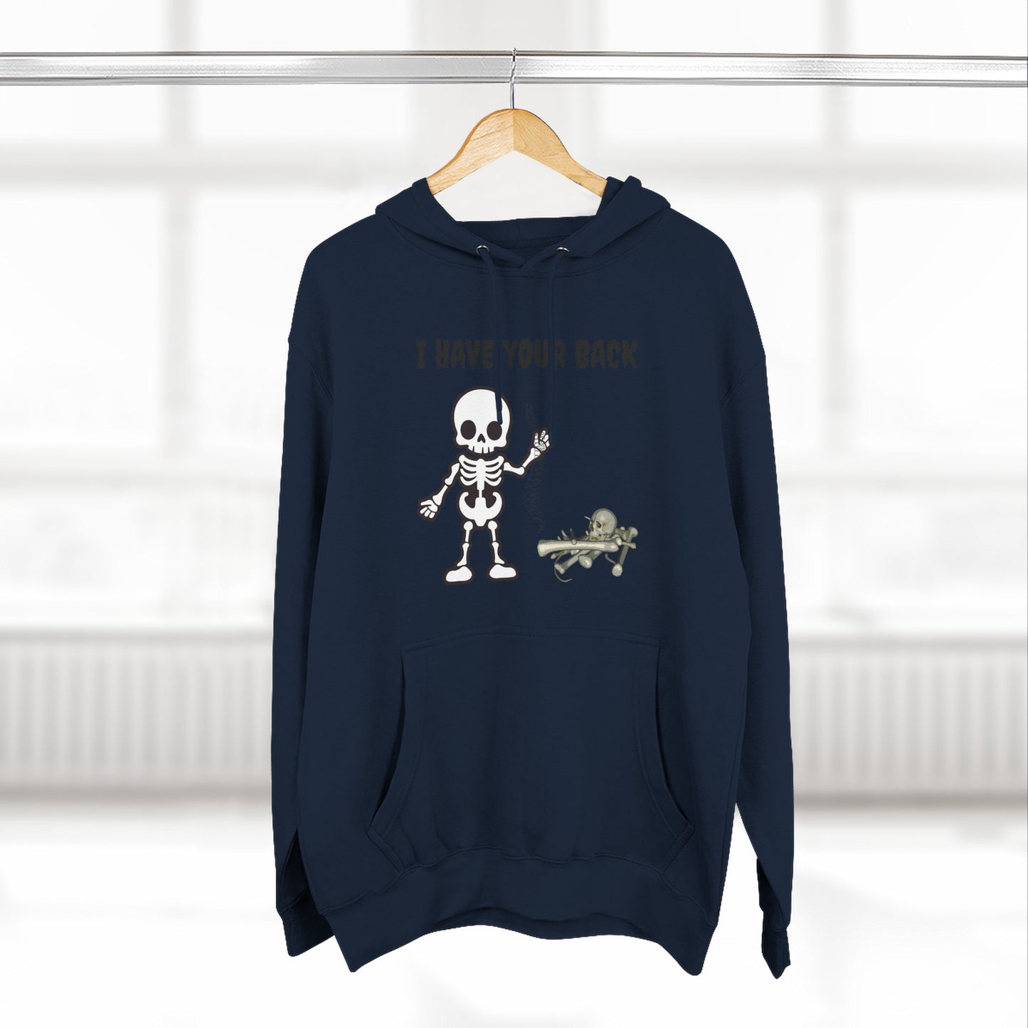 Skeleton Support Fleece Hoodie, Funny Sweatshirt, Unique Gift for Halloween, Cozy Fall Wear, Unisex Hoodie
