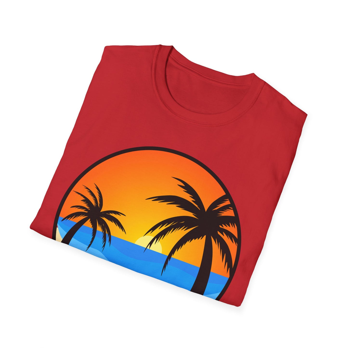 Sunset Palm Beach 2026 T-Shirt | Retro Tropical Circle Design