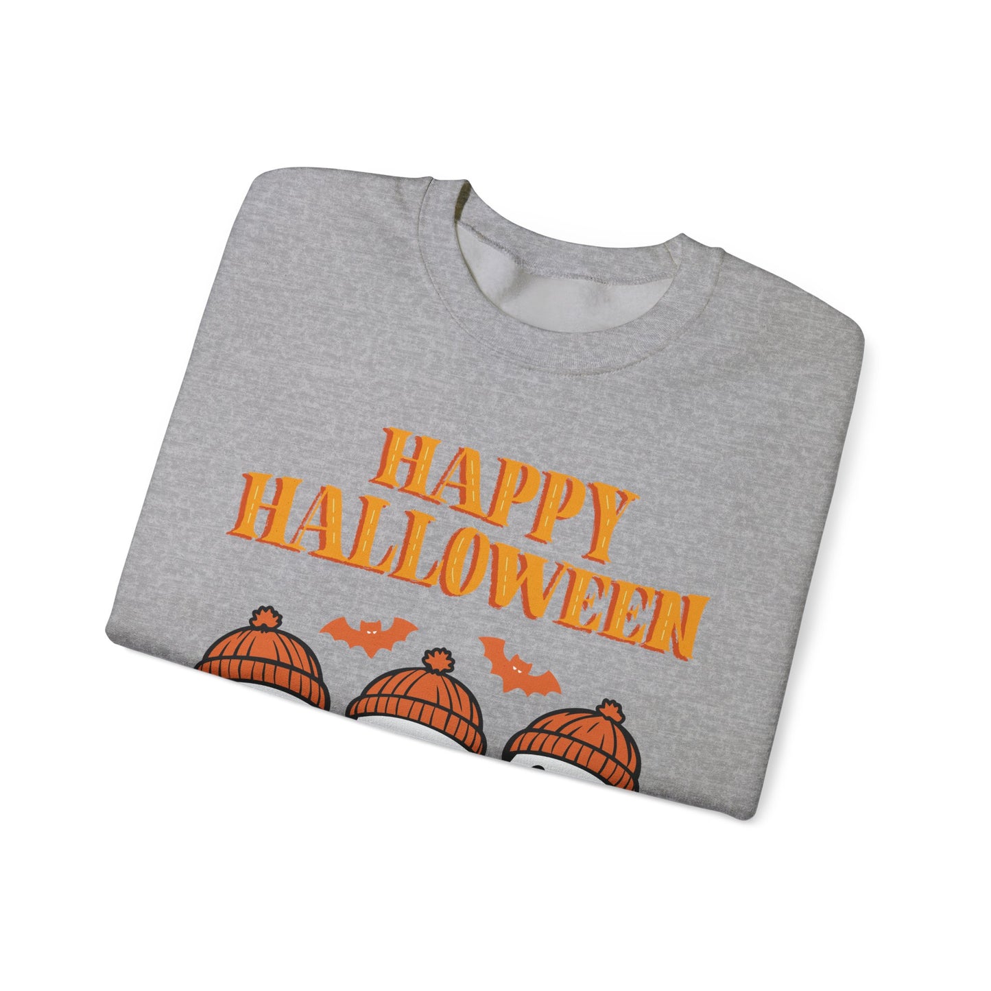 Happy Halloween Ghosts Crewneck Sweatshirt, Cozy Fall Apparel, Unisex Halloween Sweatshirt, Spooky Season Gift, Cute Pumpkin Design