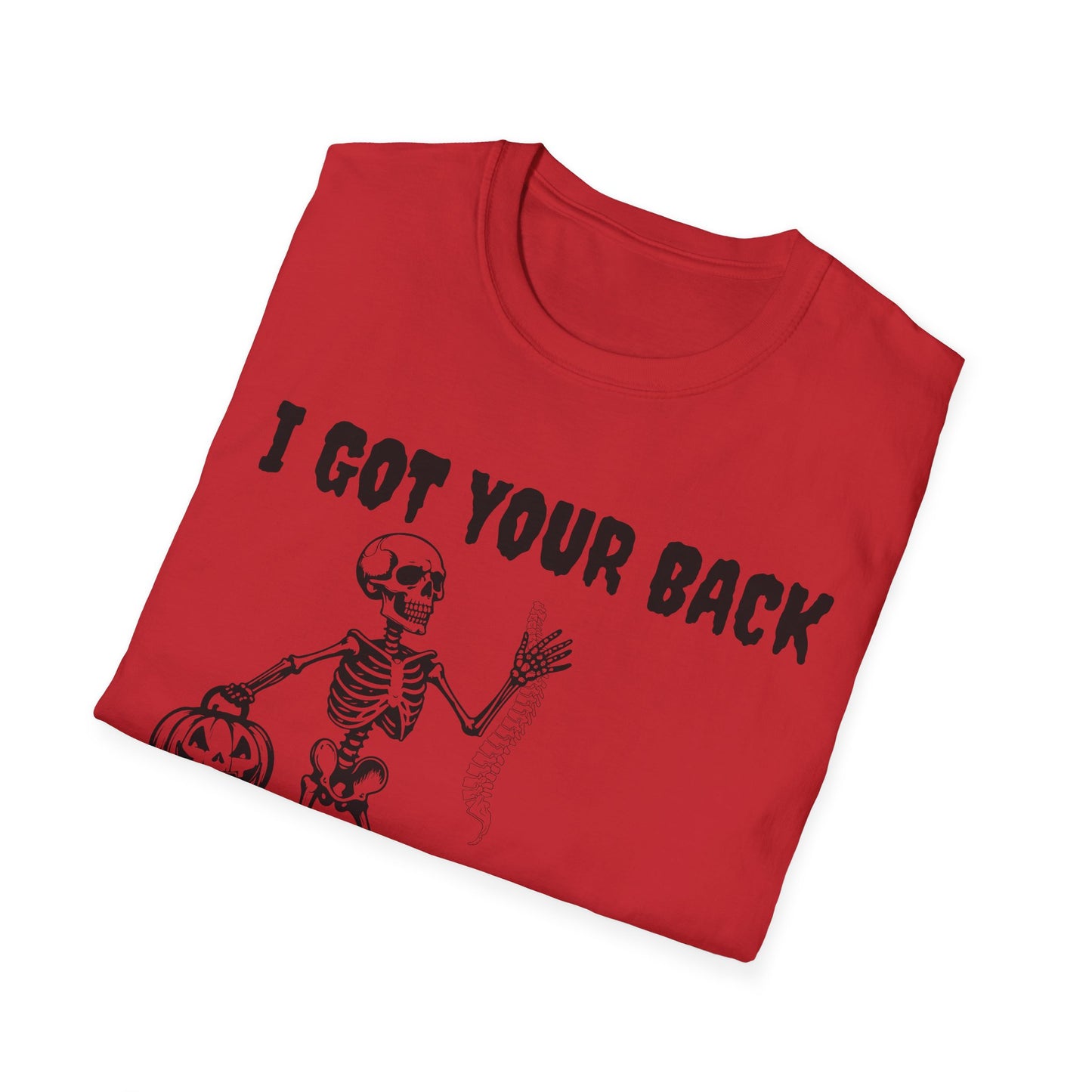 Skeleton I Got Your Back T-Shirt | Unisex Softstyle Tee for Halloween, Casual Wear, Funny Gift, Costume Party, Skeleton Theme