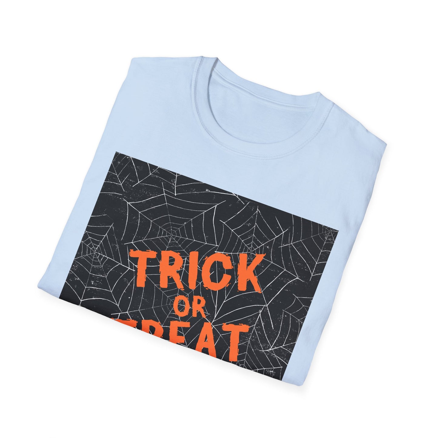 Halloween Trick or Treat Unisex Softstyle T-Shirt, Casual Halloween Wear, Spooky Gift, Fall Fashion, Halloween Party Shirt