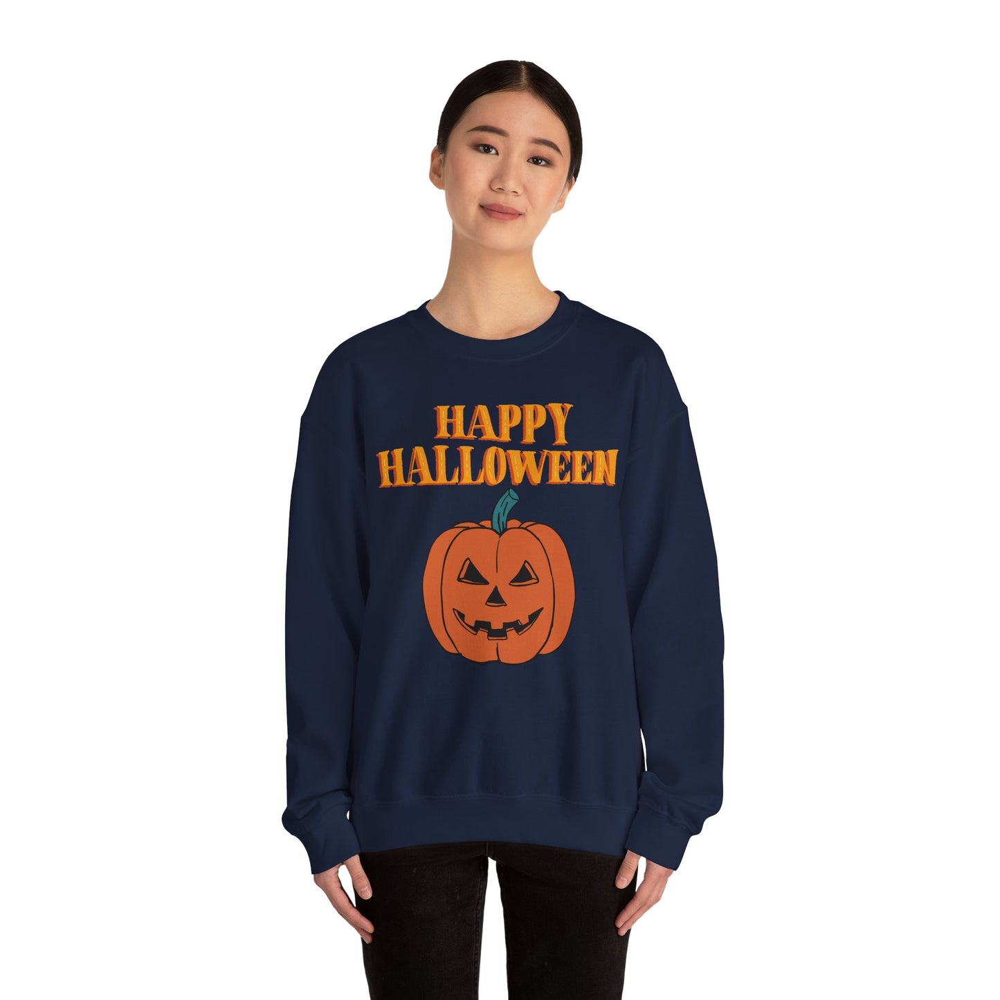 Halloween Pumpkin Sweatshirt, Cozy Fall Sweater, Unisex Crewneck, Spooky Season Apparel, Halloween Gift, Casual October Fashion