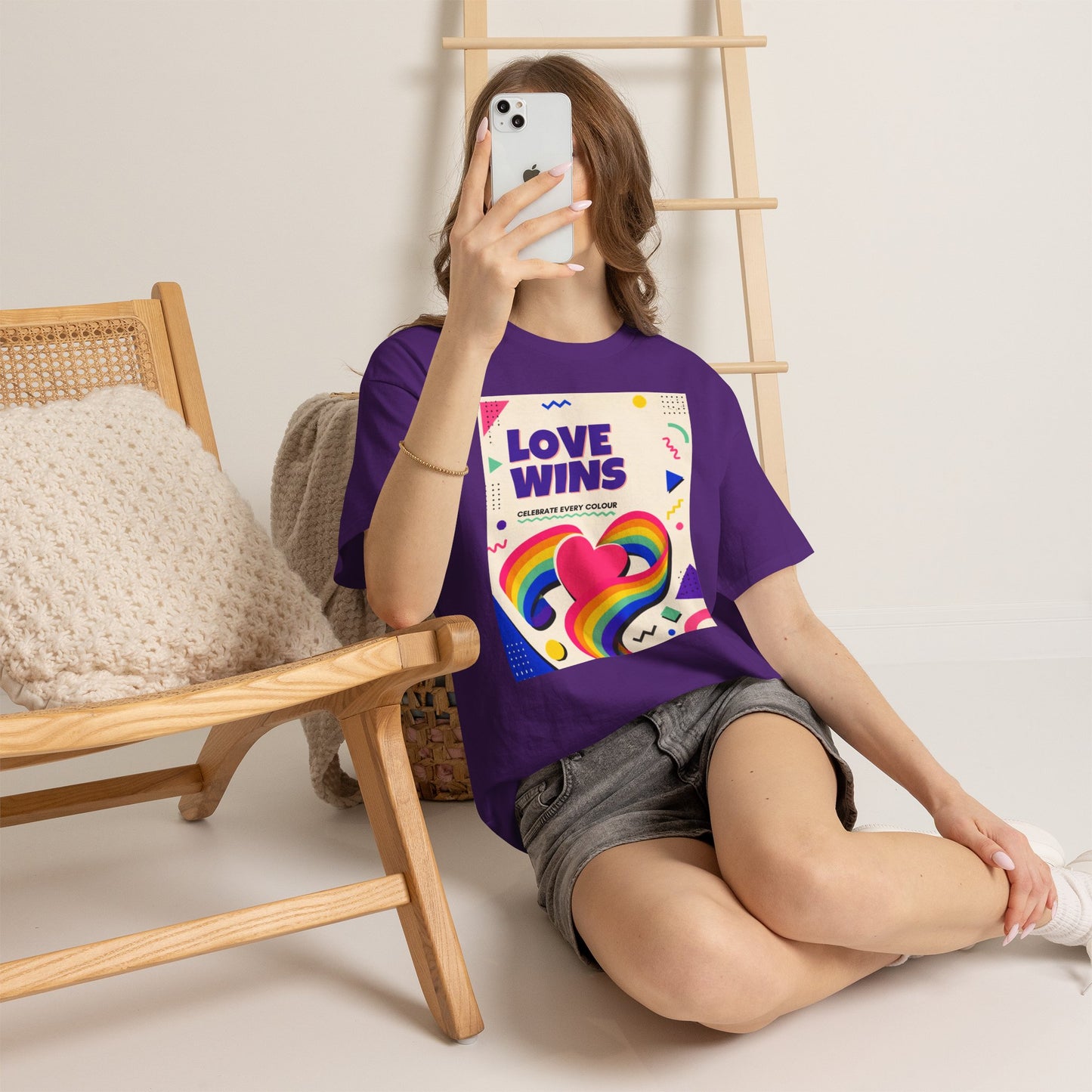 Love Wins rainbow heart T-Shirt | Pride graphic tee, colorful celebration design