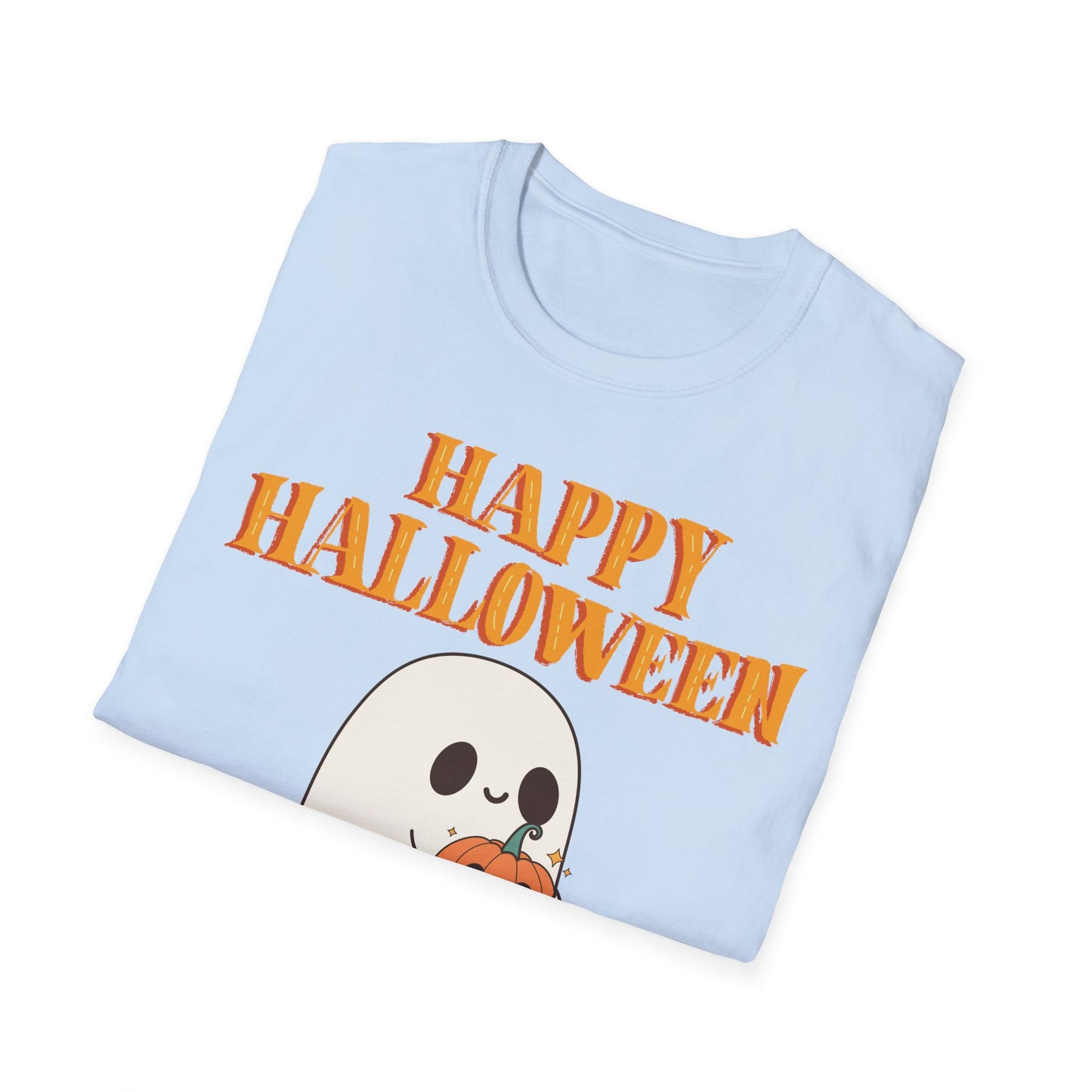 Happy Halloween Ghost T-Shirt, Cute Halloween Tee, Unisex Graphic T-Shirt, Fall Apparel, Spooky Season Shirt, Trick or Treat Top