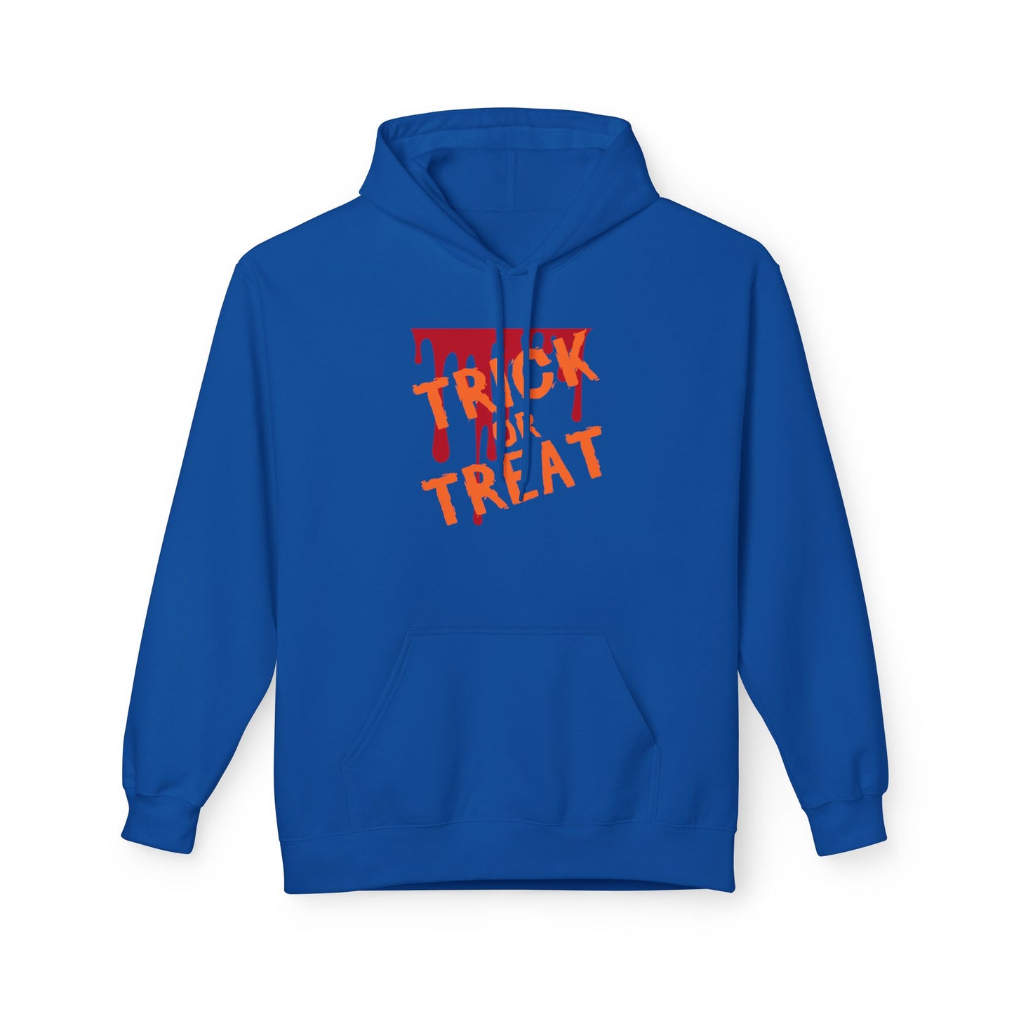 Trick or Treat Fleece Hoodie, Halloween Hoodie, Unisex Pullover, Cozy Fall Layer, Spooky Sweatshirt, Festival Apparel
