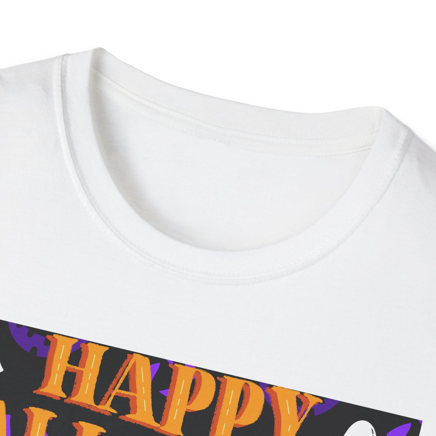 Halloween-Themed Unisex Softstyle T-Shirt, Spooky Fun Shirt, Ghost and Pumpkin Tee, Seasonal Apparel, Festive Gift, Halloween Costume